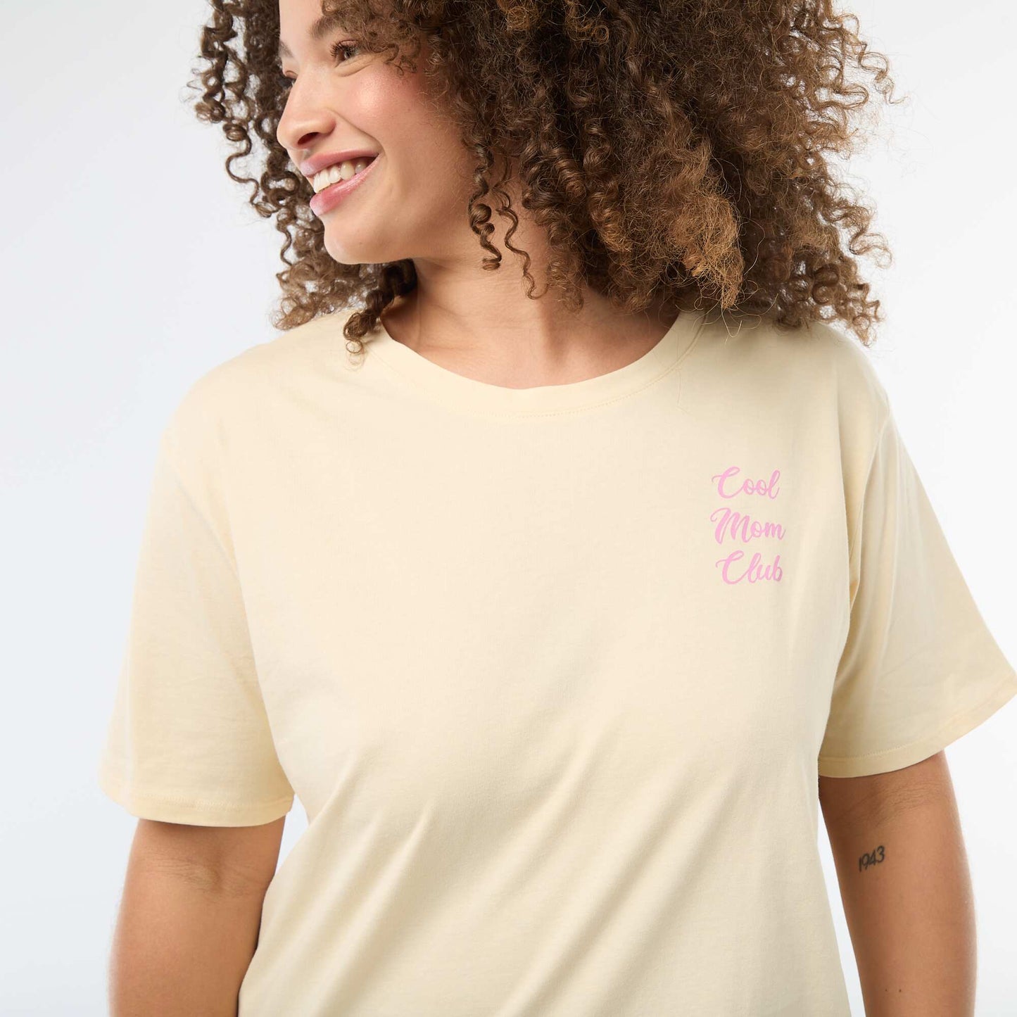 T-shirt 'fête des mères' imprimé manches courtes JAUNE