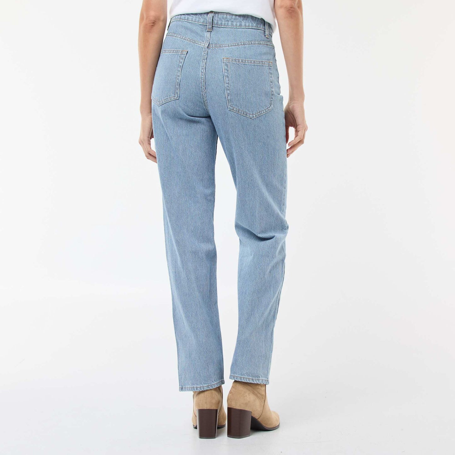 Jean regular avec lignes en coton BLEU