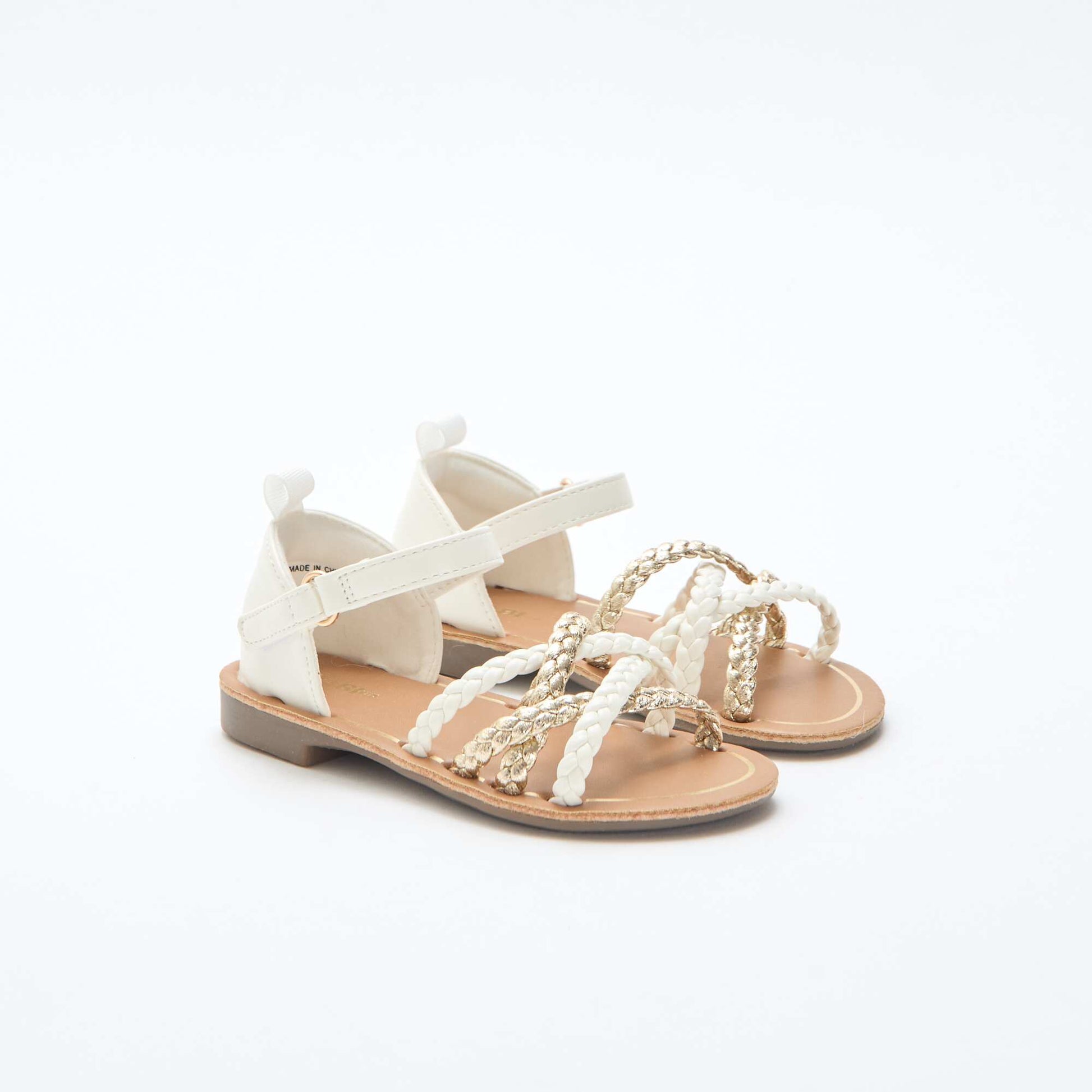 Sandales à multiples brides tressées BLANC