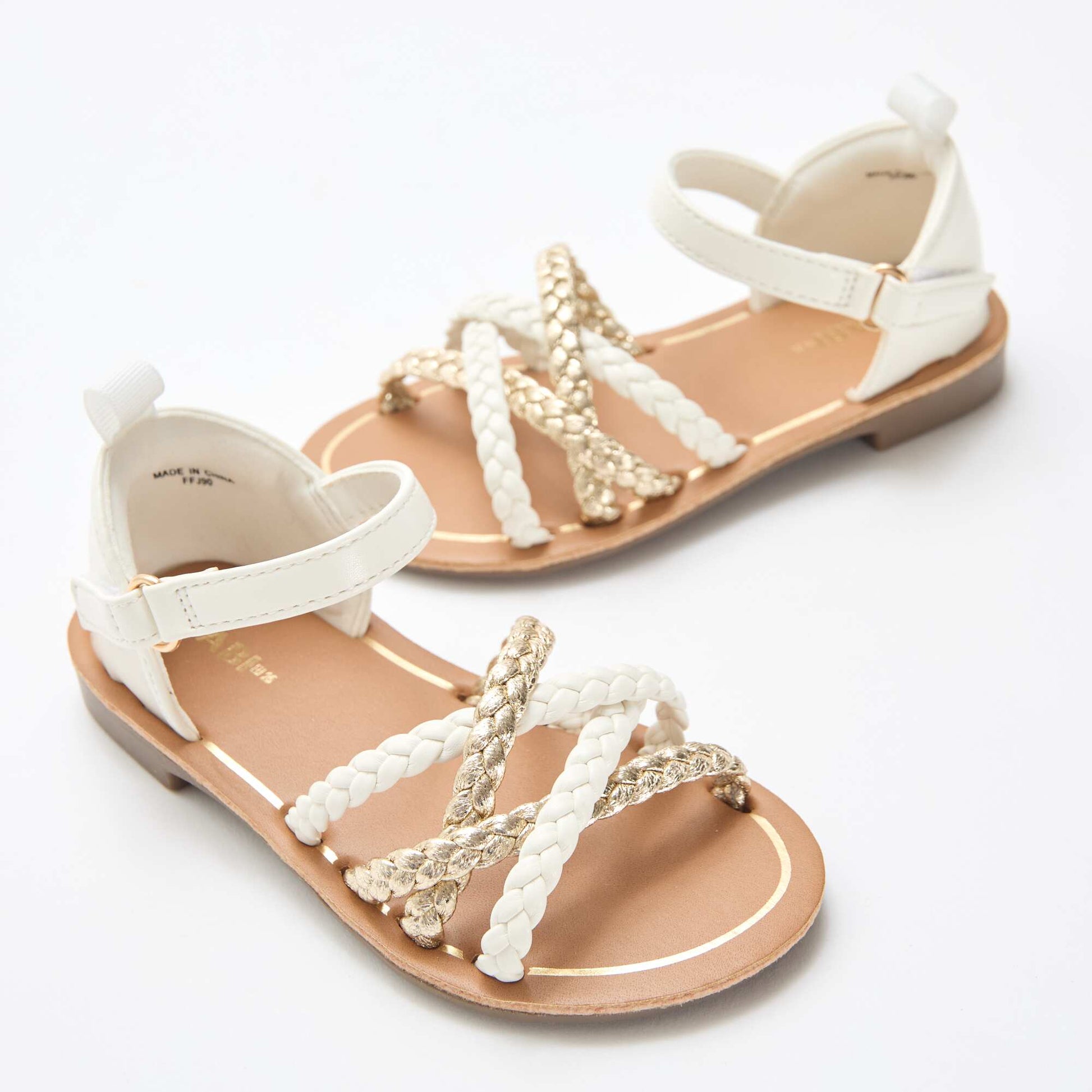 Sandales à multiples brides tressées BLANC