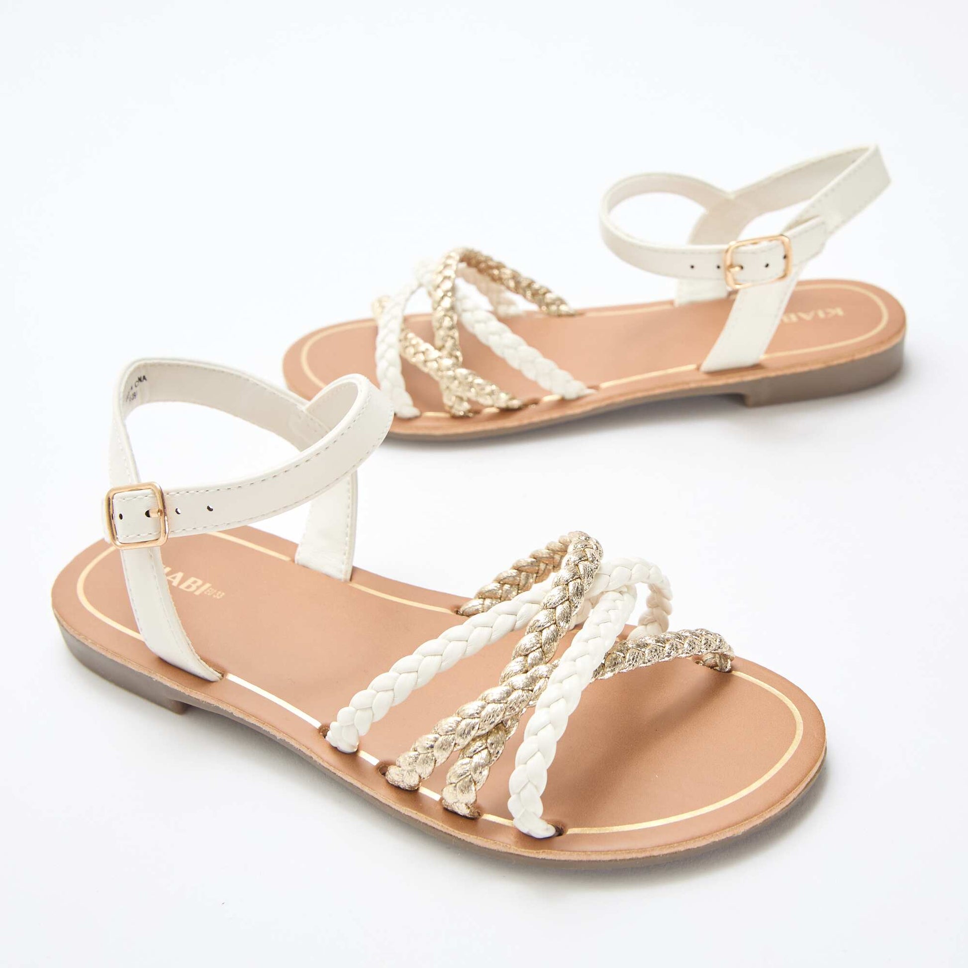 Sandales à multiples brides tressées BLANC