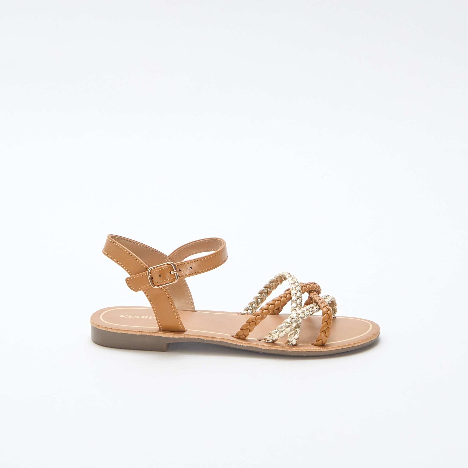 Sandales à multiples brides tressées MARRON