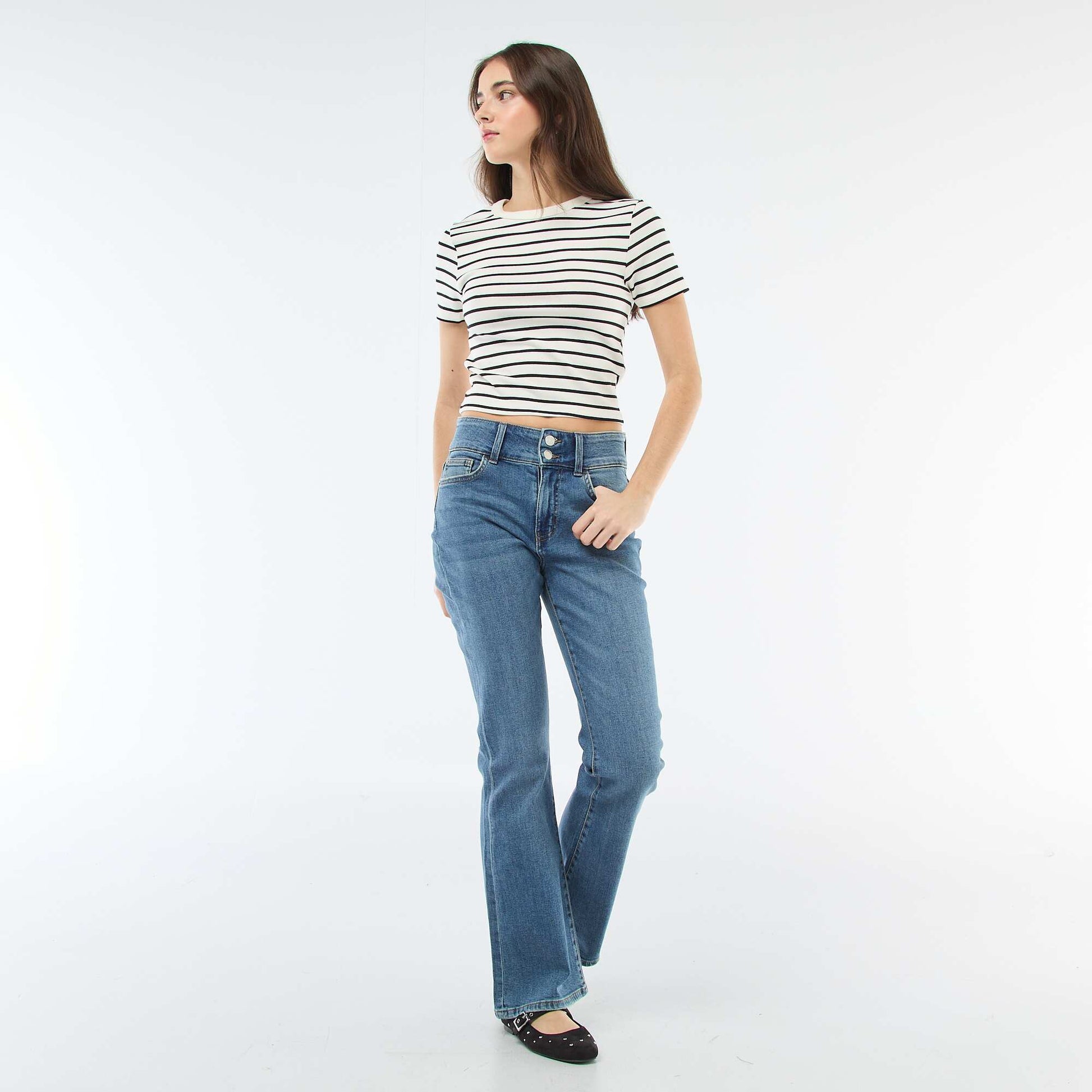 Jean bootcut taille basse STONE