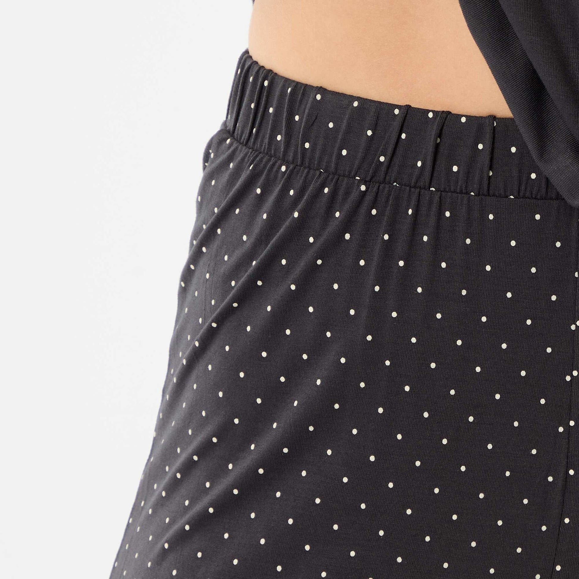 Pyjama long imprimé pois - 2 pièces NOIR