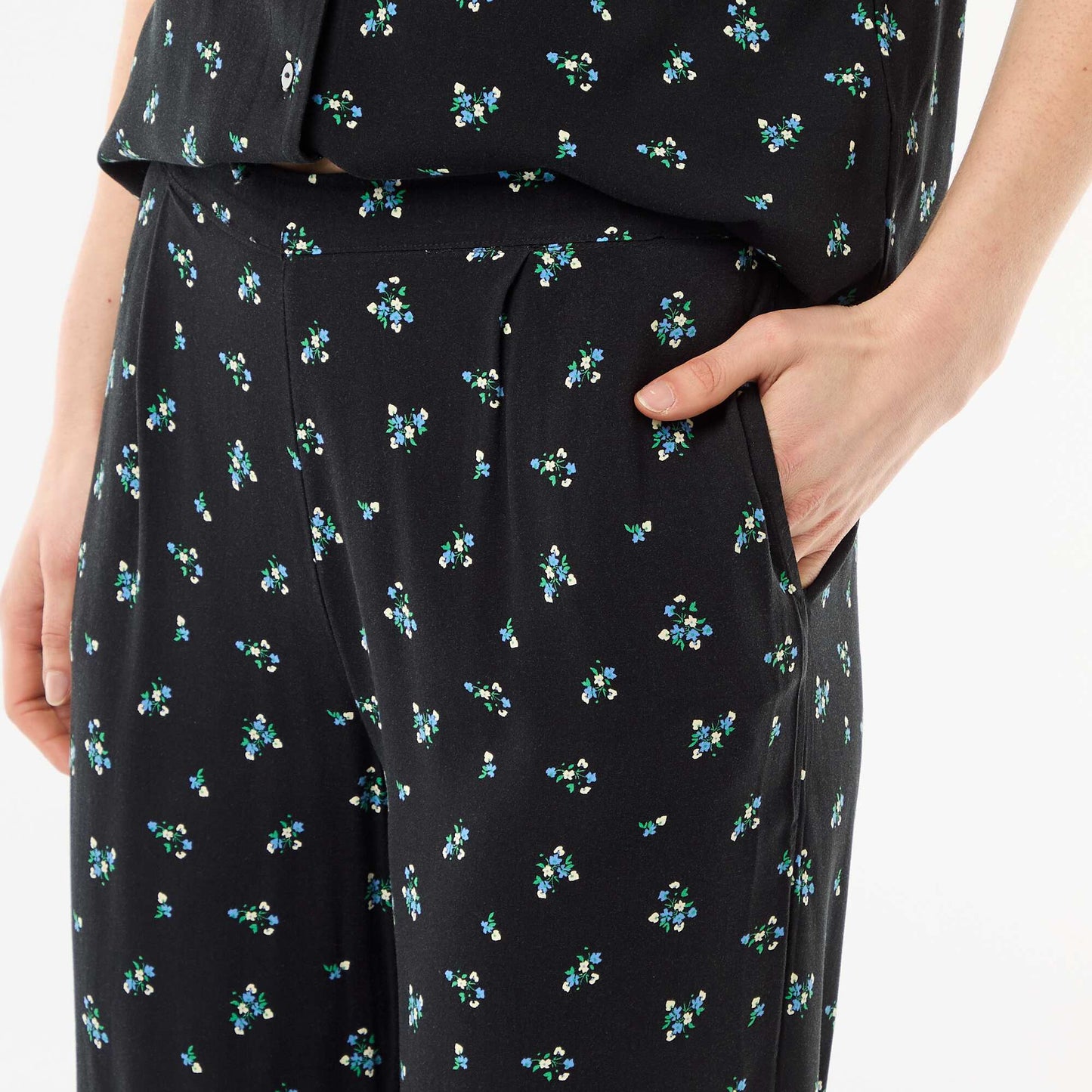 Ensemble chemisier de nuit all-over NOIR