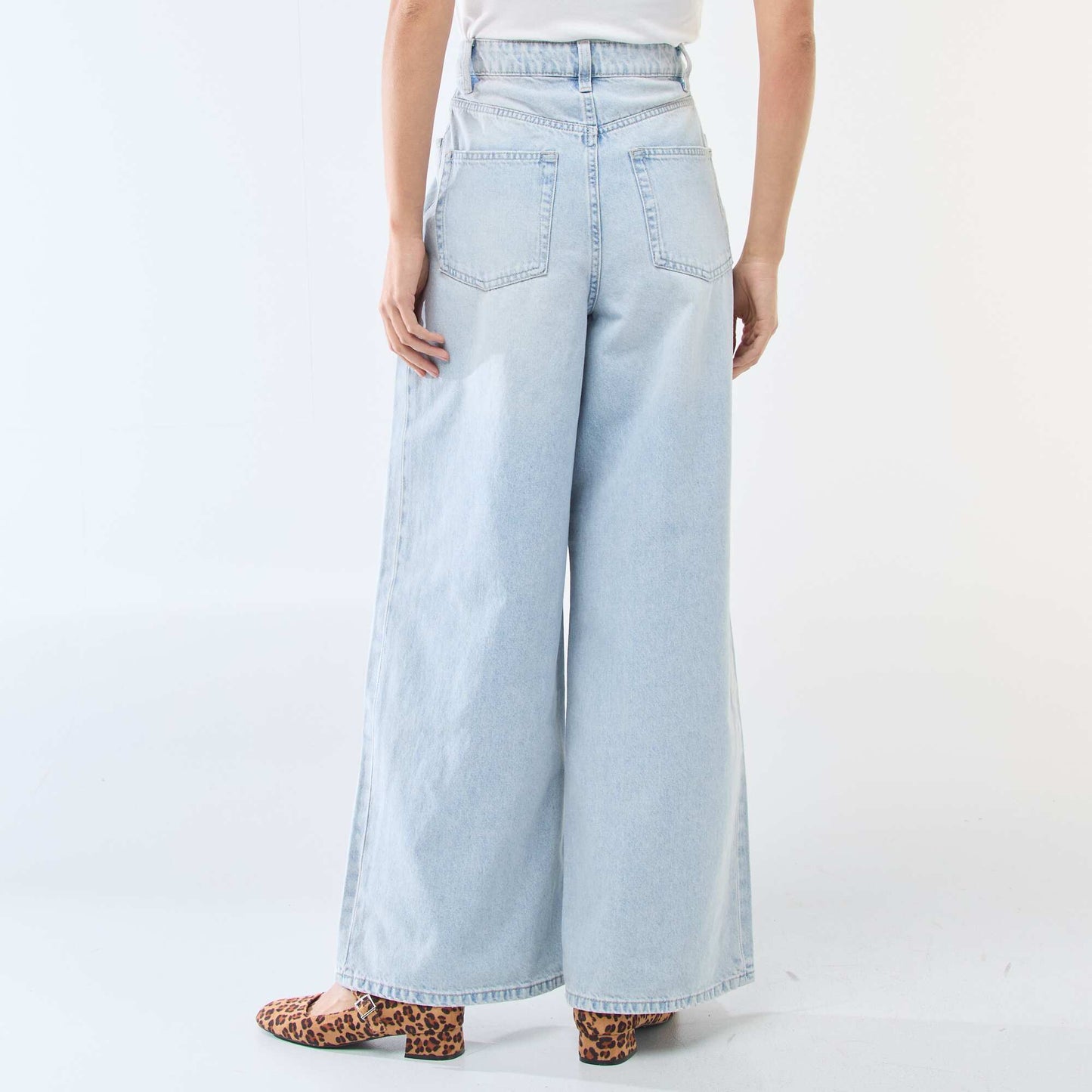 Jean wide leg taille haute BLEU