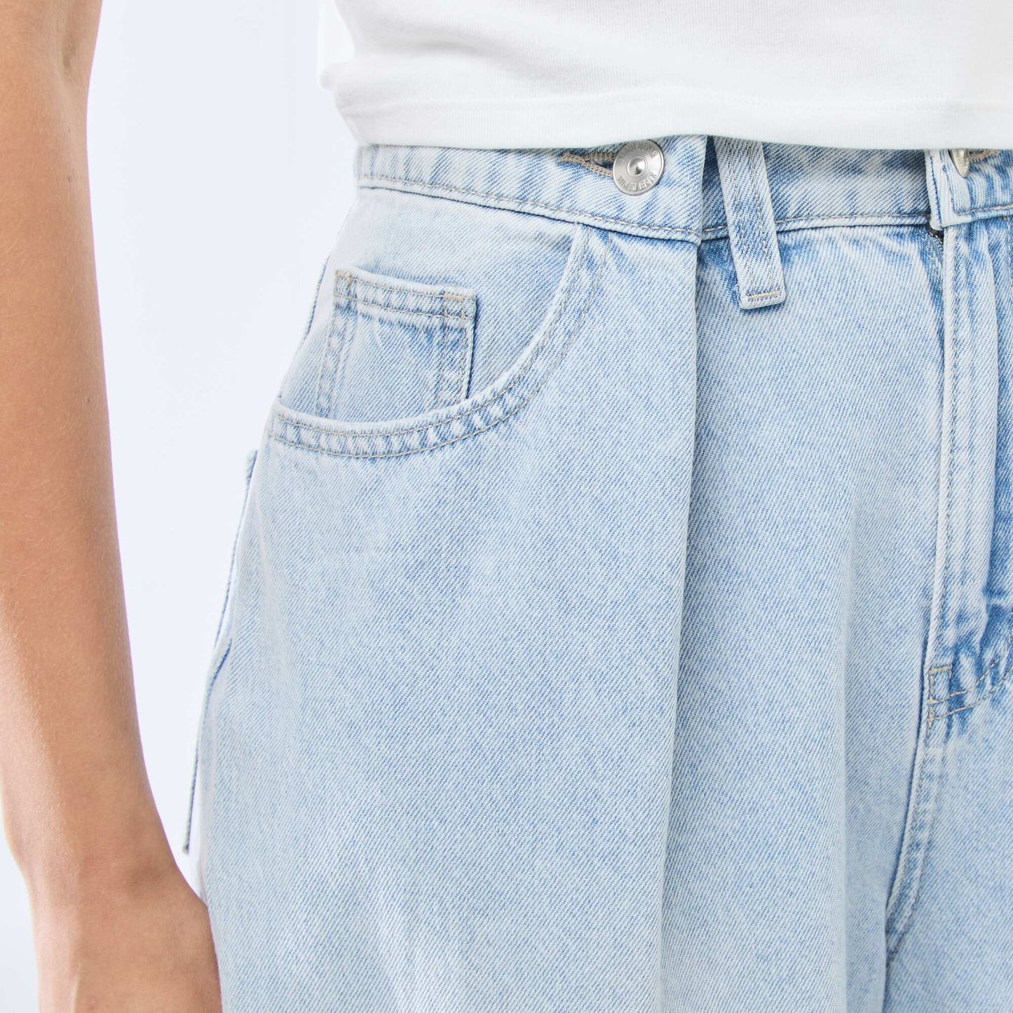 Jean wide leg taille haute BLEU