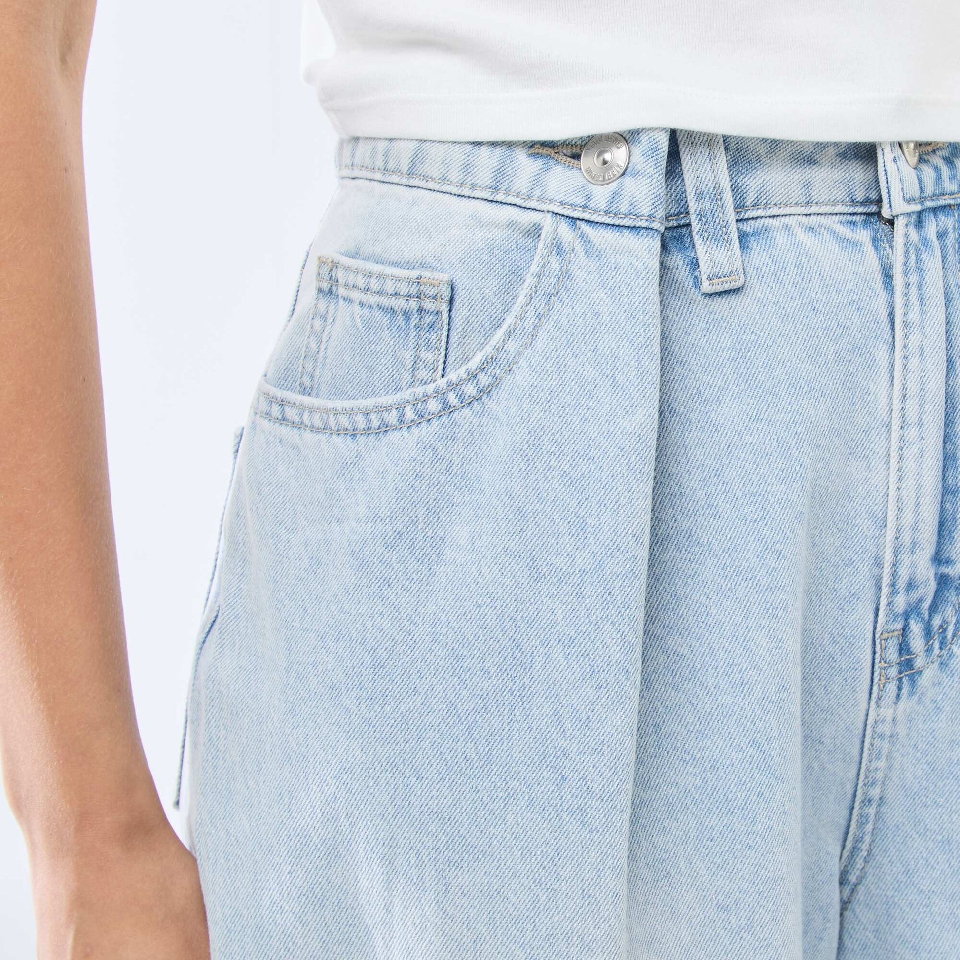 Jean wide leg taille haute BLEU