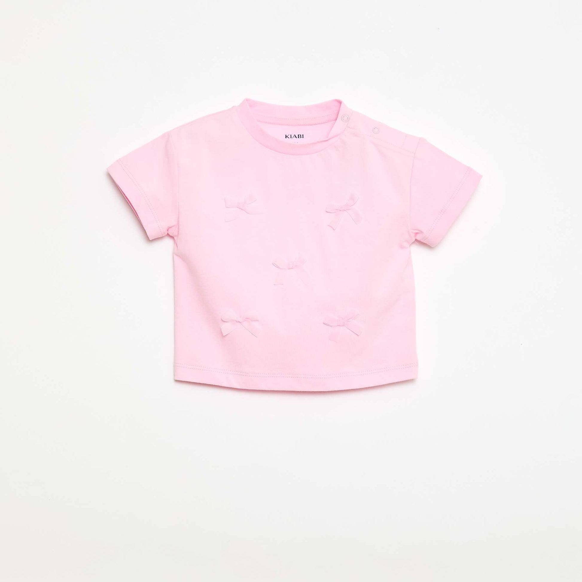 T-shirt en jersey manches courtes avec nœuds fantaisies ROSE