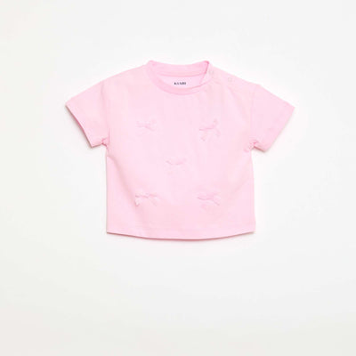 T-shirt en jersey manches courtes avec nœuds fantaisies ROSE