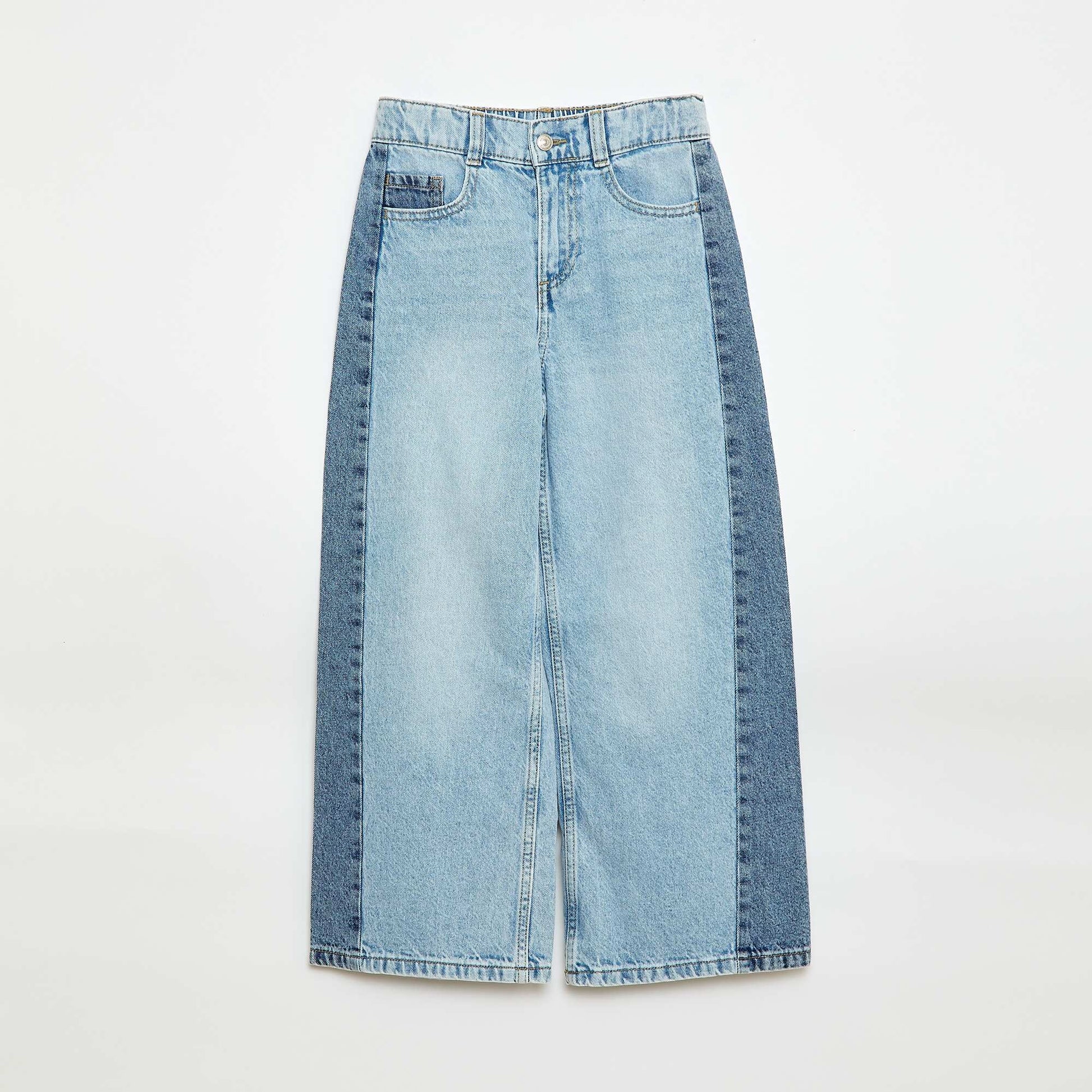 Pantalon wide leg fit / coupe large à 2 teintes BLEU