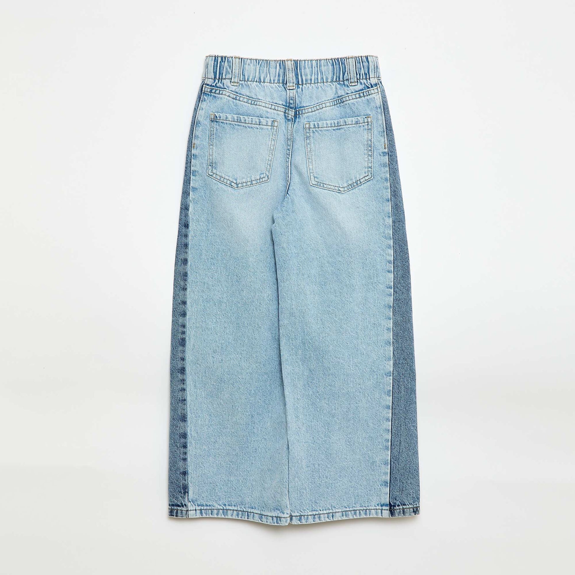 Pantalon wide leg fit / coupe large à 2 teintes BLEU