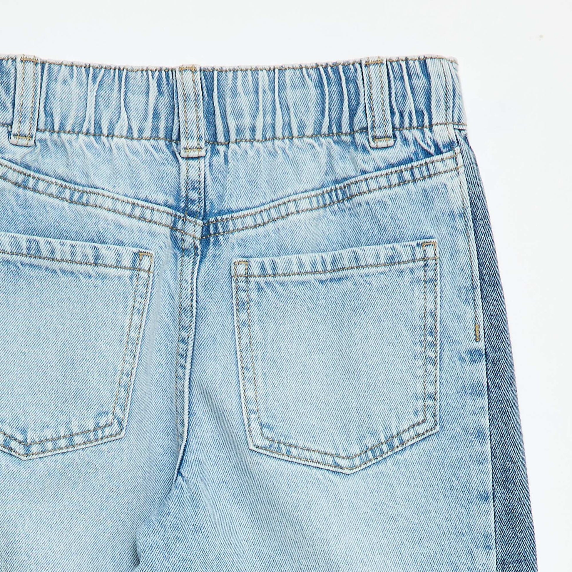 Pantalon wide leg fit / coupe large à 2 teintes BLEU
