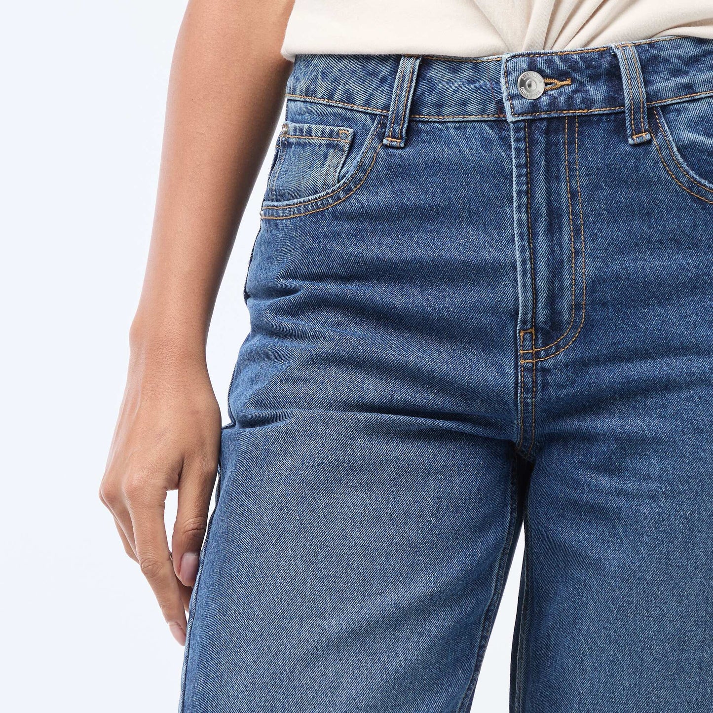 Jean taille haute coupe large / wide leg BLEU