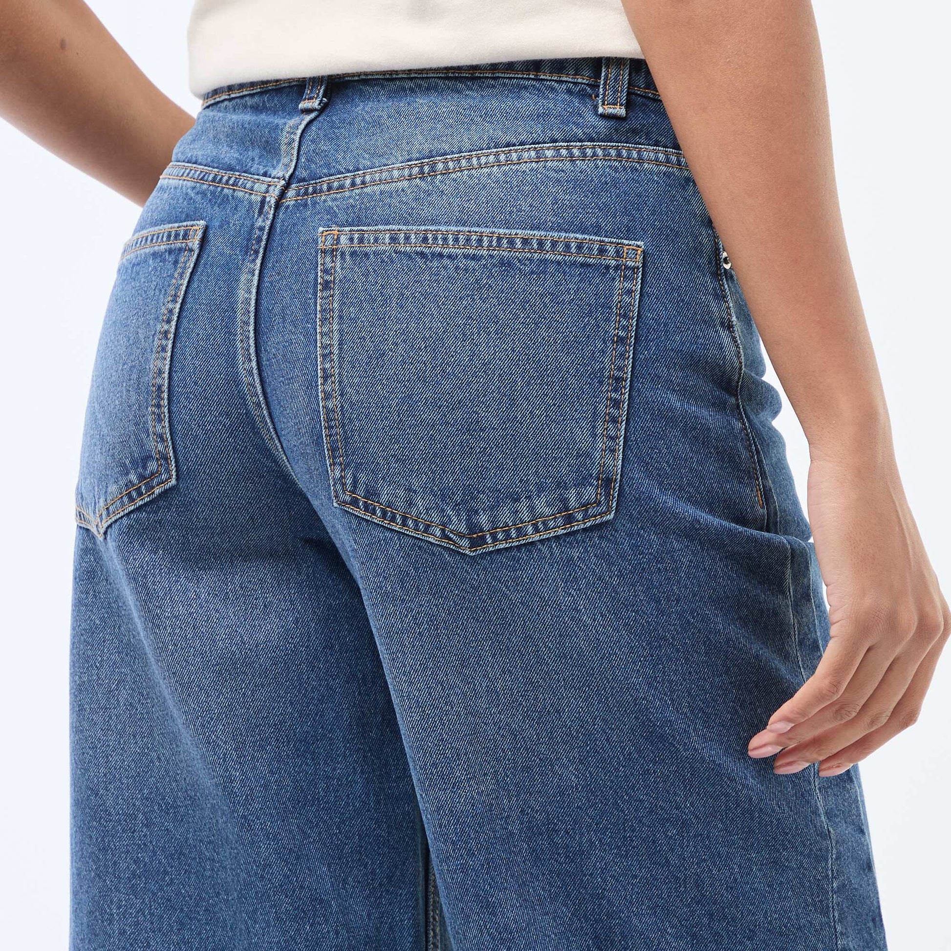 Jean taille haute coupe large / wide leg BLEU