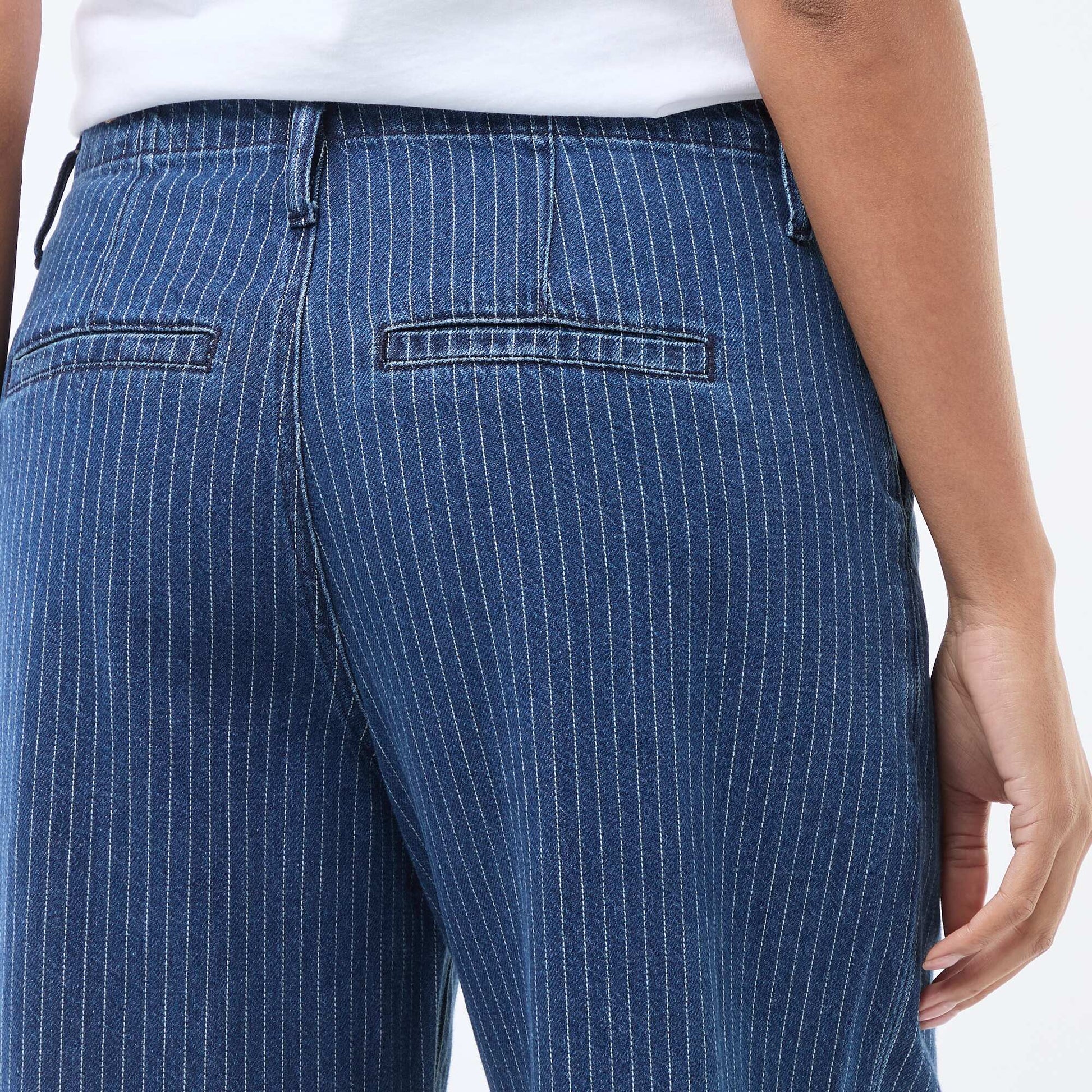 Pantalon denim wide leg rayé BRUT
