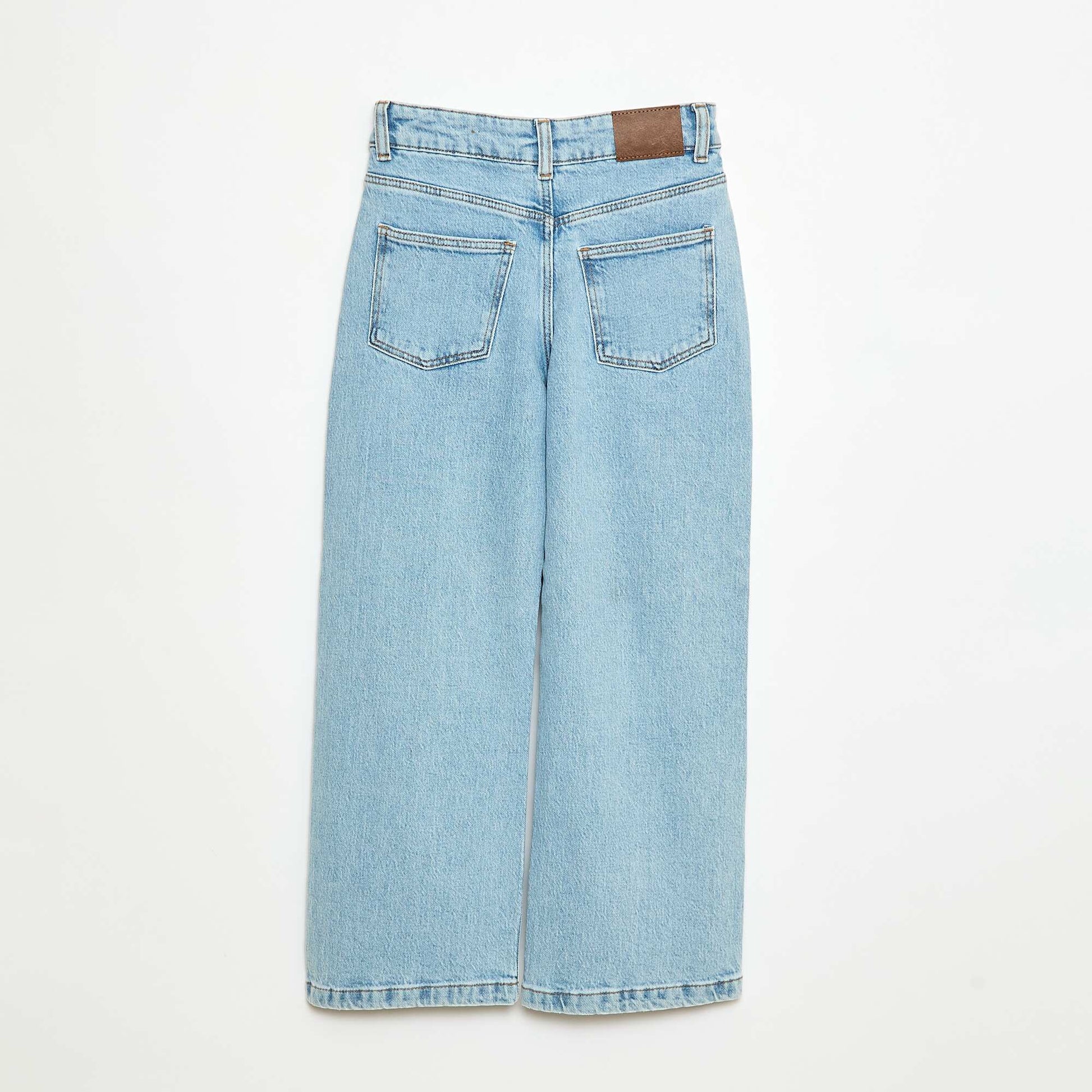 Pantalon jean 5 poches à coupe large BLEU