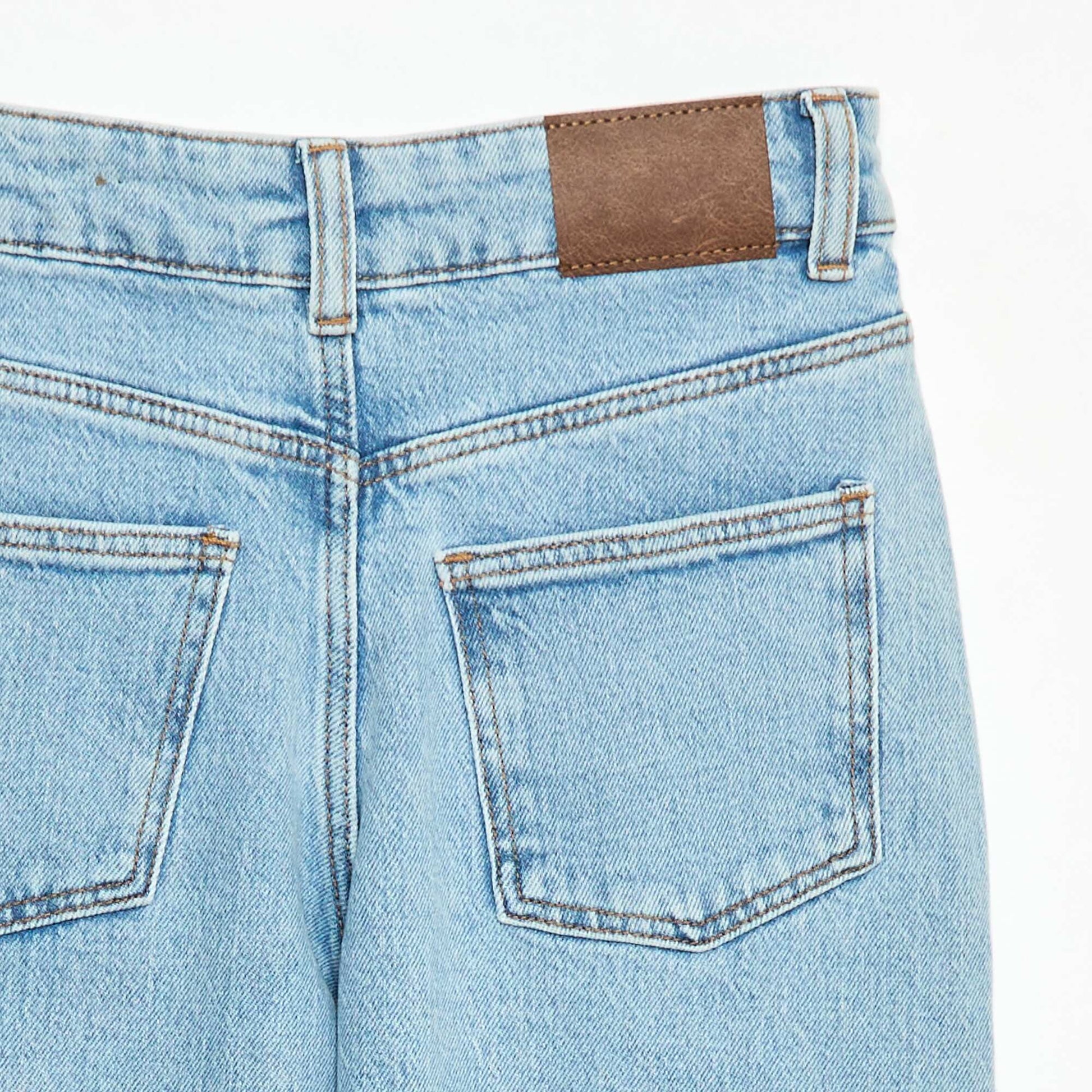 Pantalon jean 5 poches à coupe large BLEU