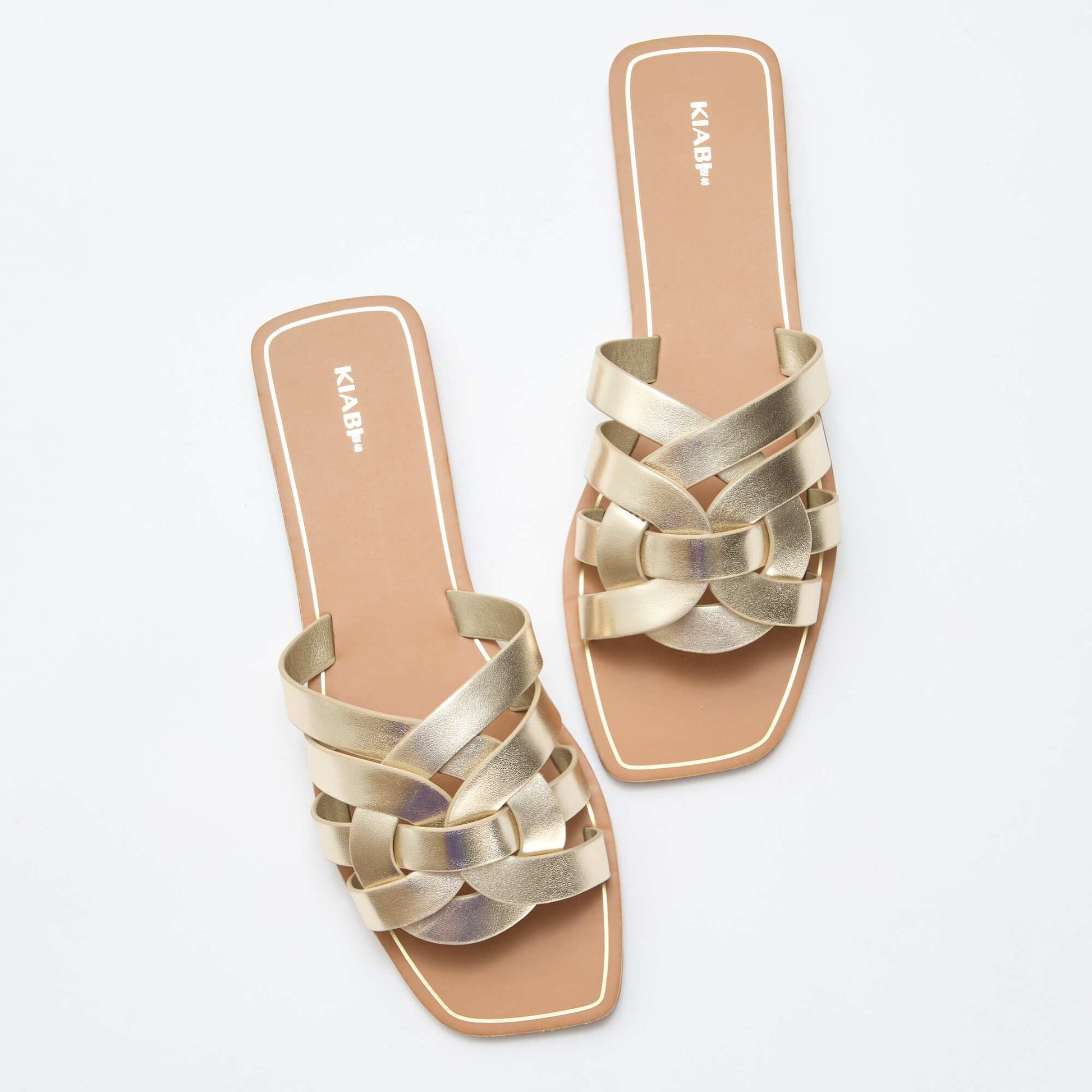 Sandales à brides dorées JAUNE