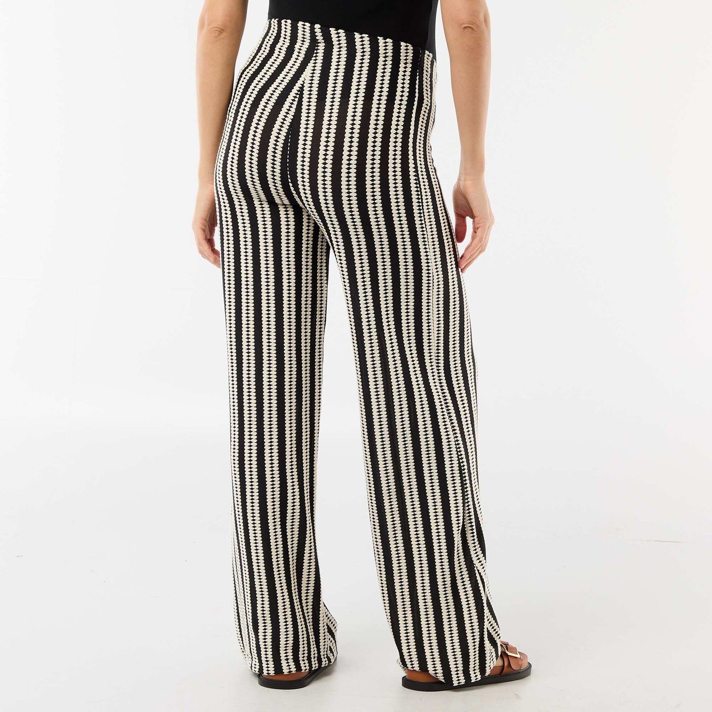 Pantalon de maternité en maille rayé BEIGE