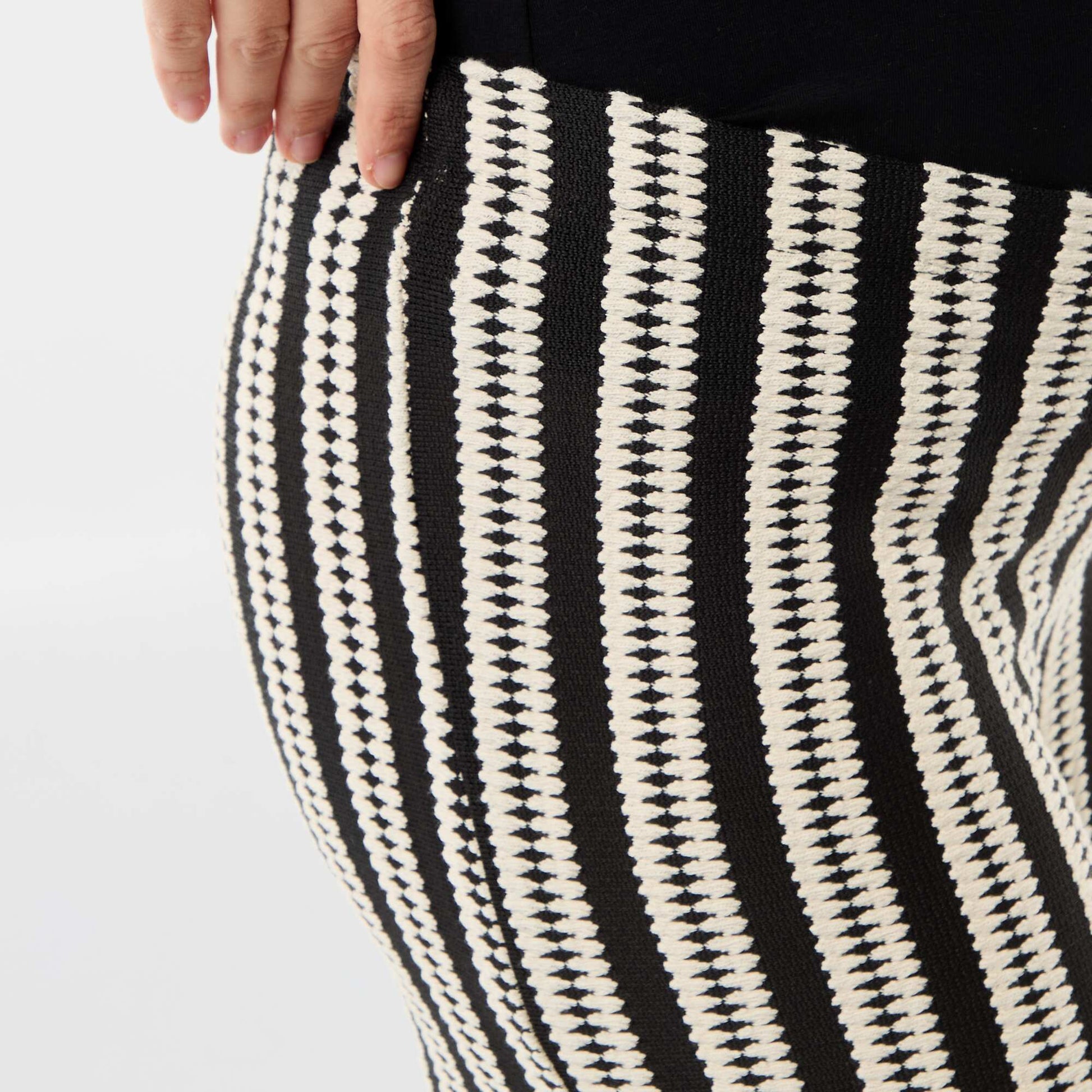 Pantalon de maternité en maille rayé BEIGE