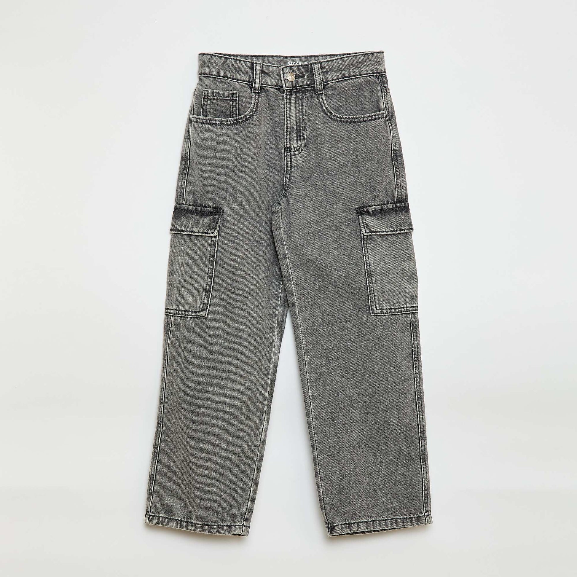 Pantalon en jean multipoches GRIS