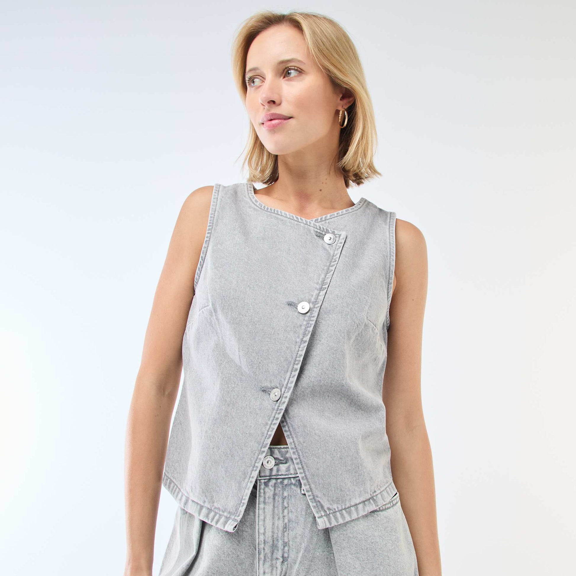 Veste de costume en denim GRIS