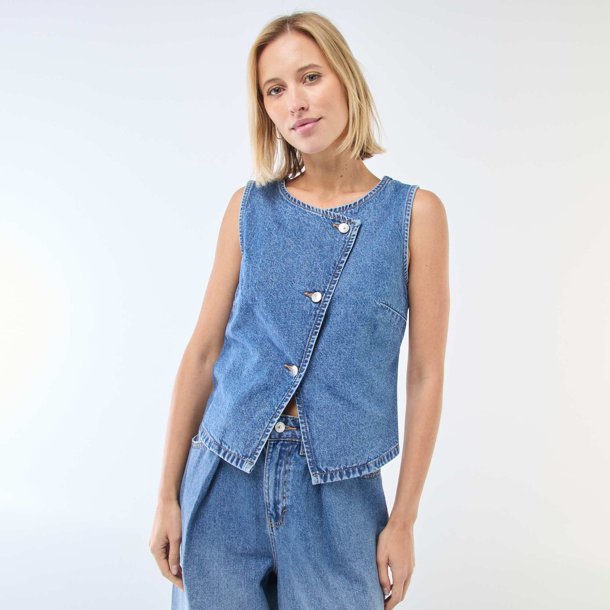 Veste de costume en denim BLEU