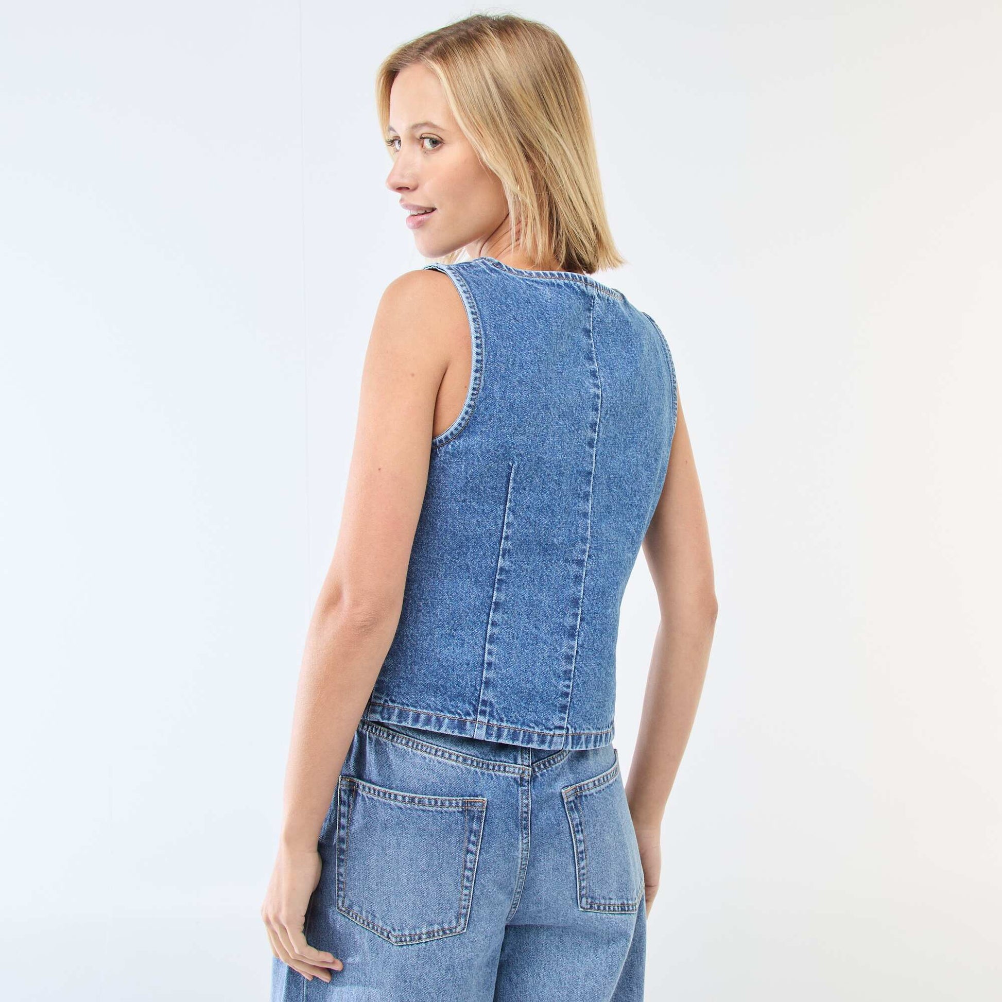 Veste de costume en denim BLEU