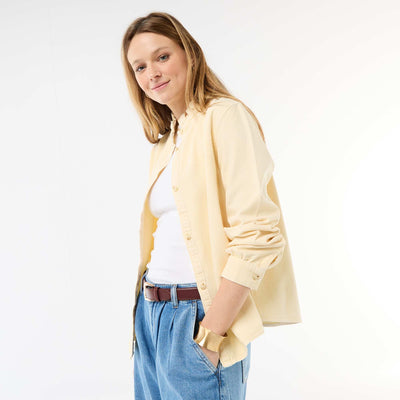 Blouse en denim avec col volanté JAUNE