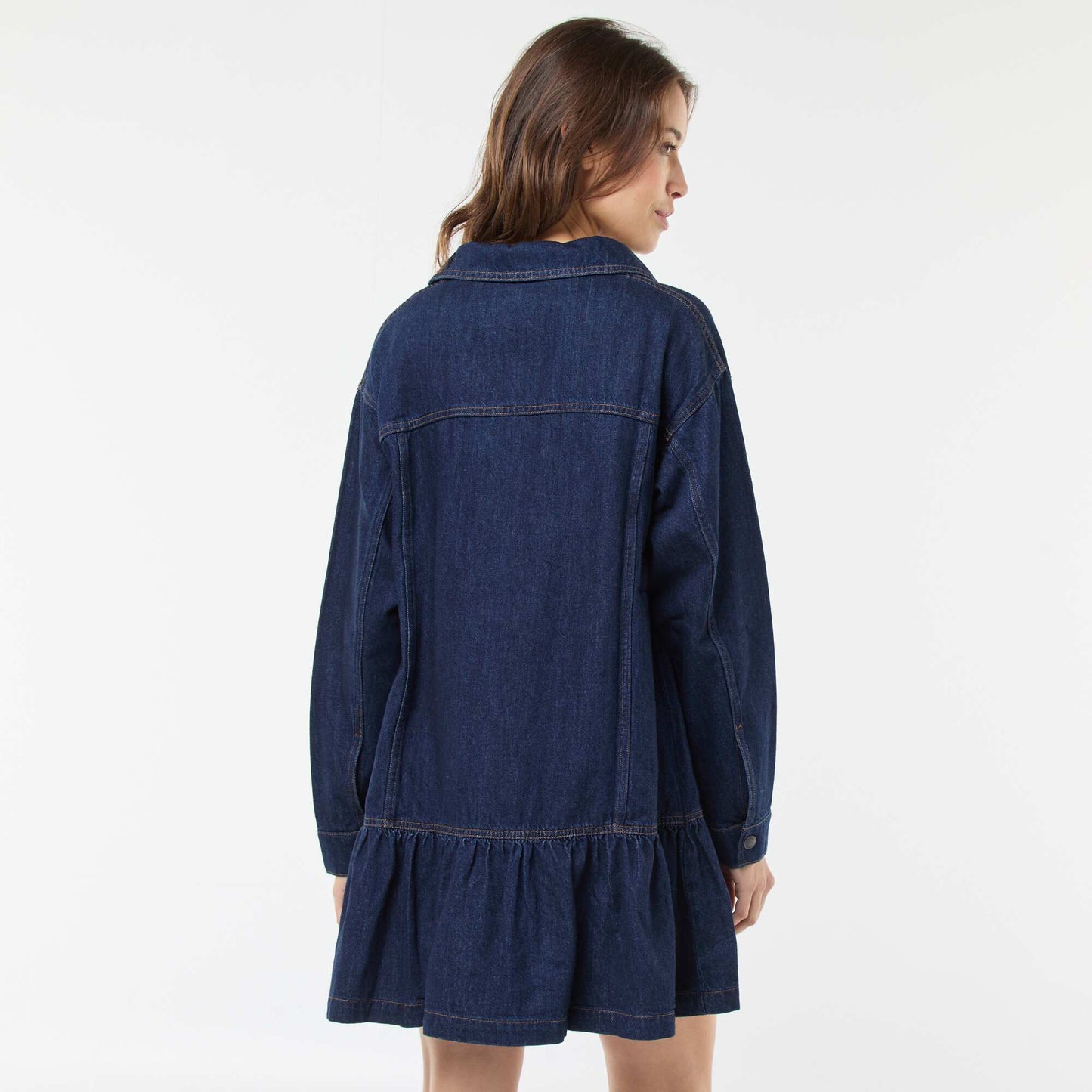 Robe denim manches longues BLEU