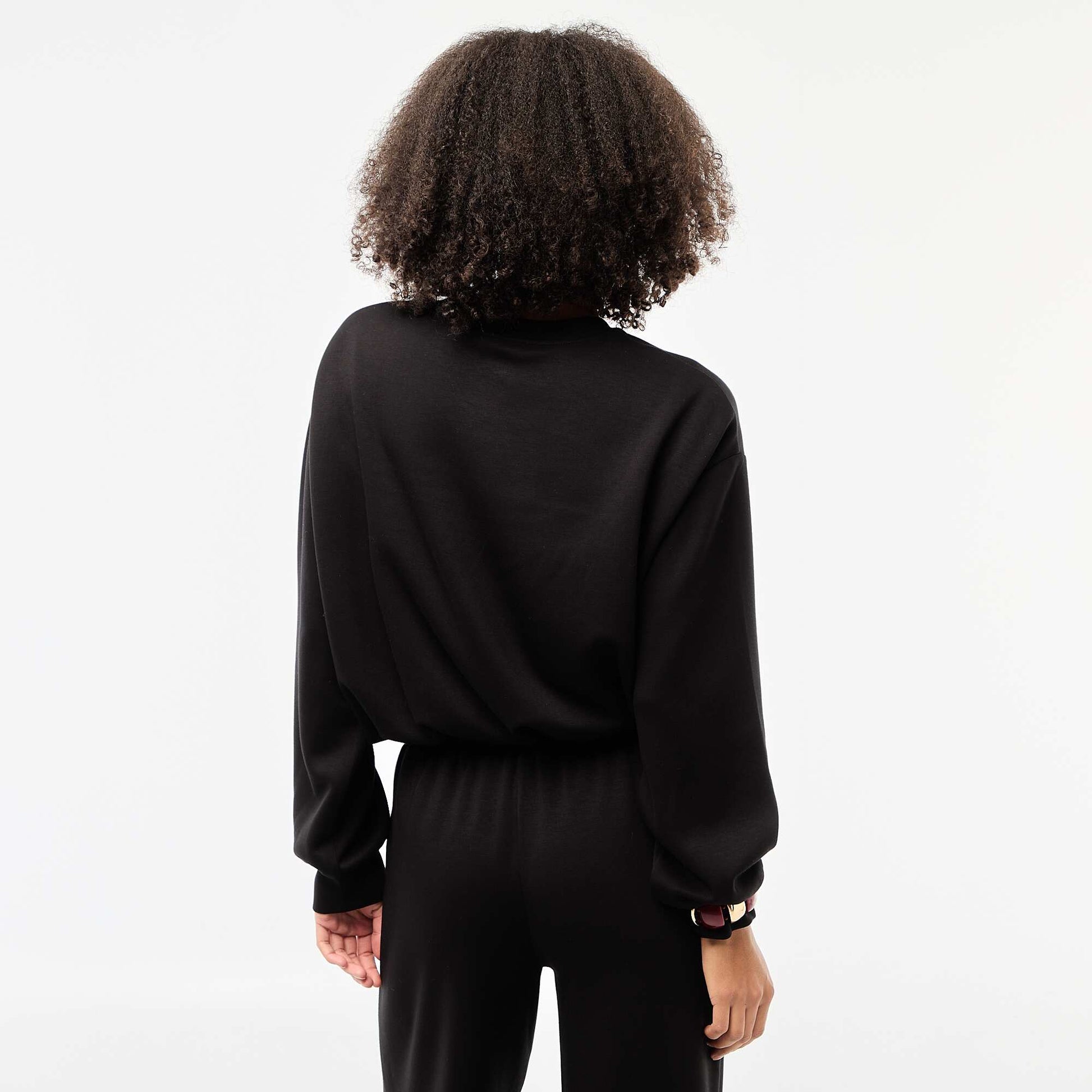 Sweat crop top effet boule NOIR