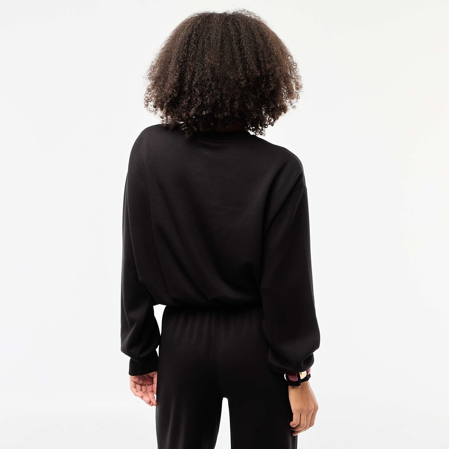 Sweat crop top effet boule NOIR