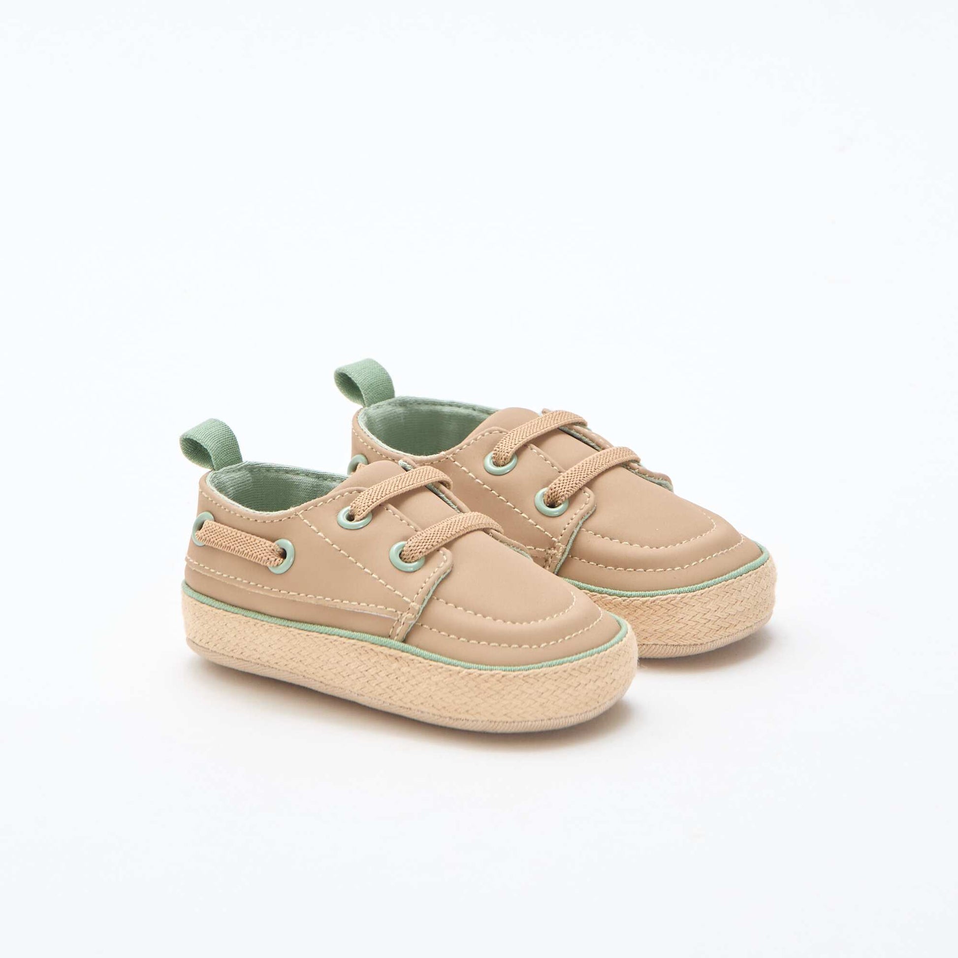 Chaussures bateau en simili BEIGE
