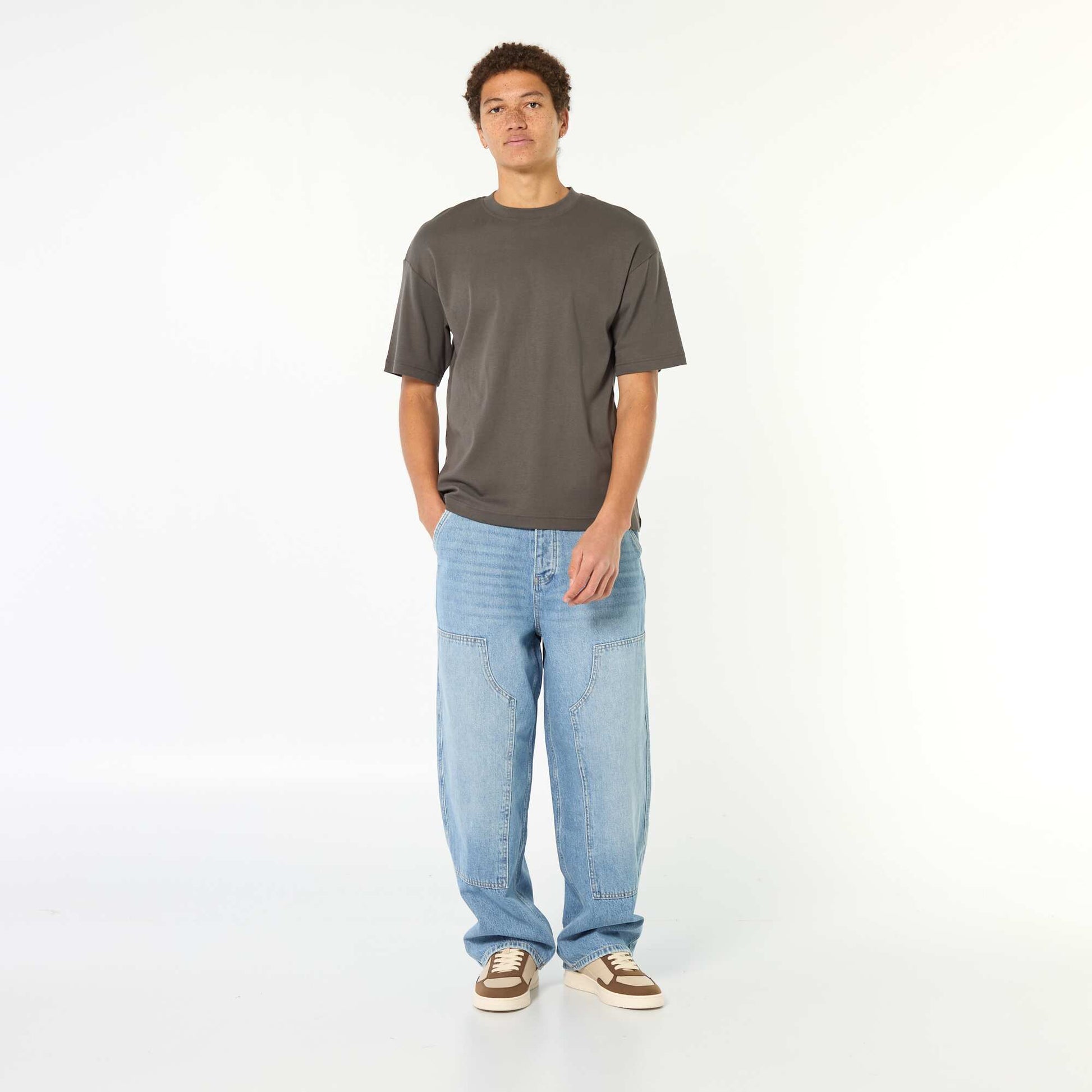 Pantalon Baggy fit denim BLEU