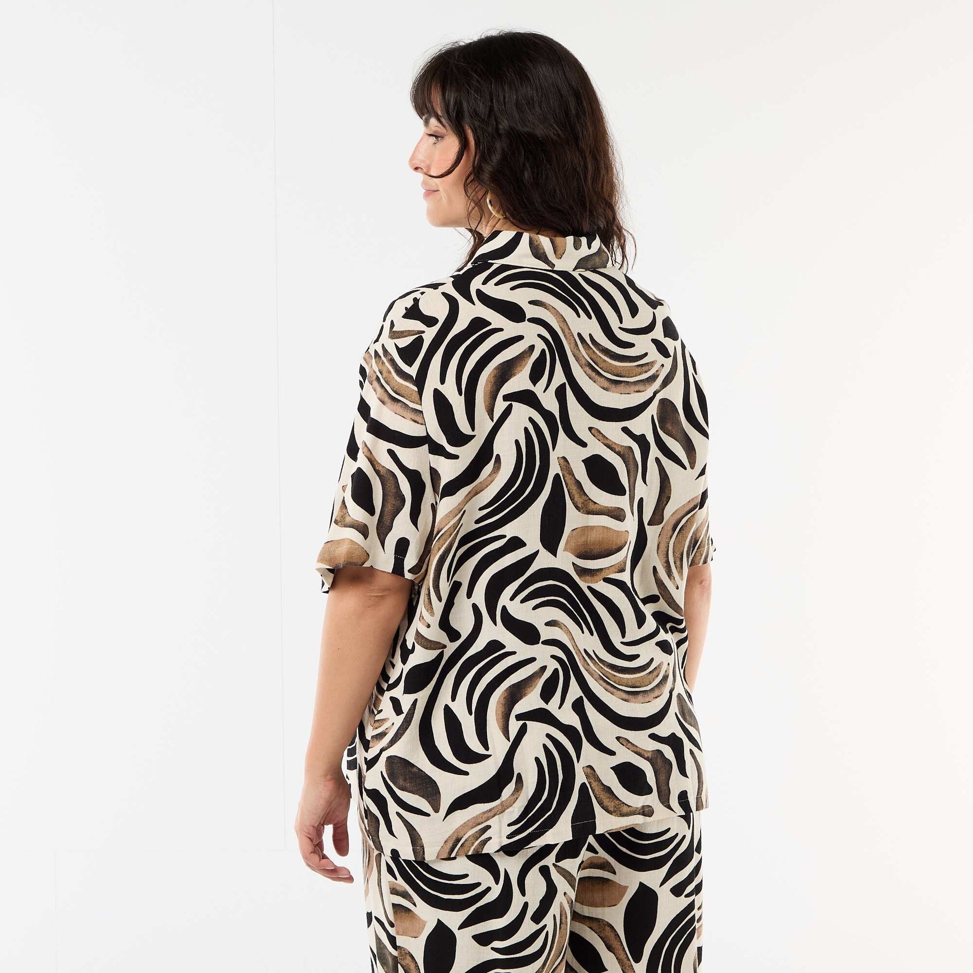 Chemise à manches courtes boutonnée NOIR