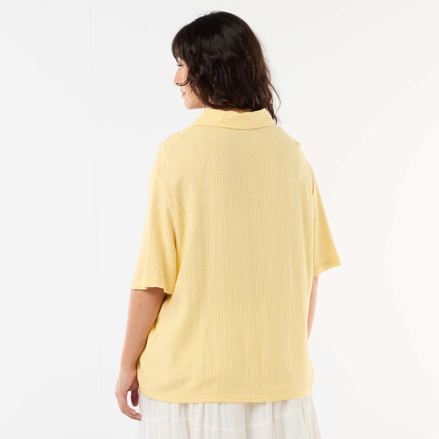 Chemise à manches courtes boutonnée JAUNE