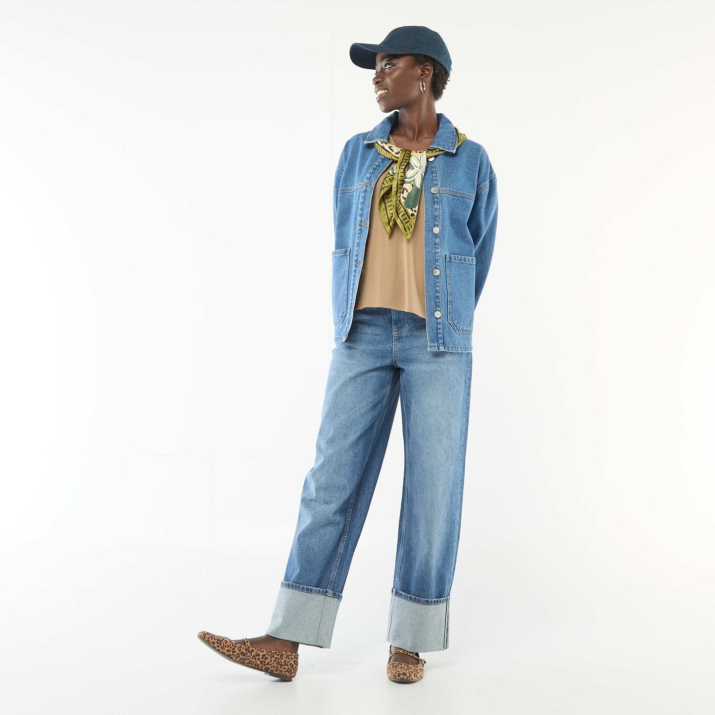 Veste en jean à poches plaquées BLEU