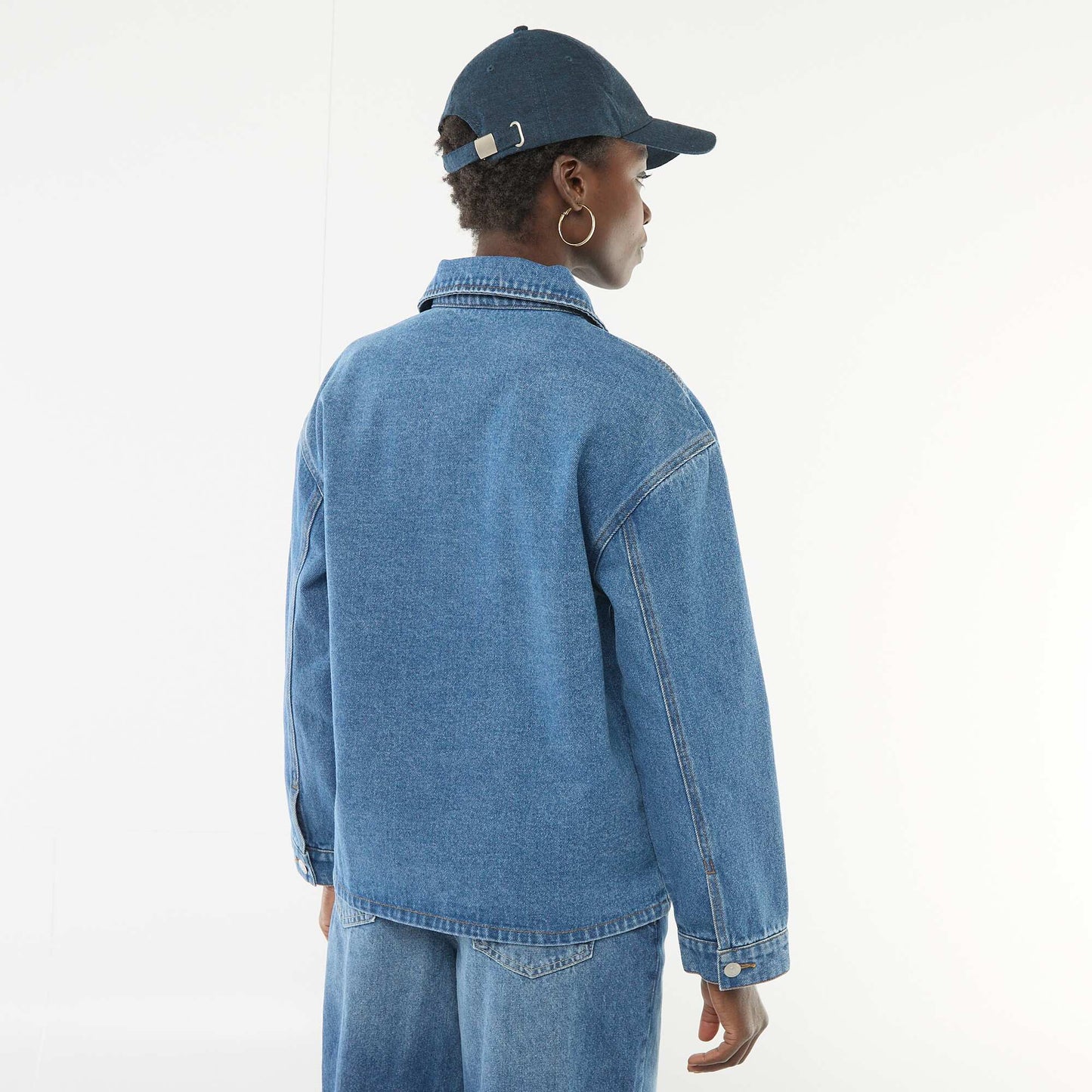 Veste en jean à poches plaquées BLEU