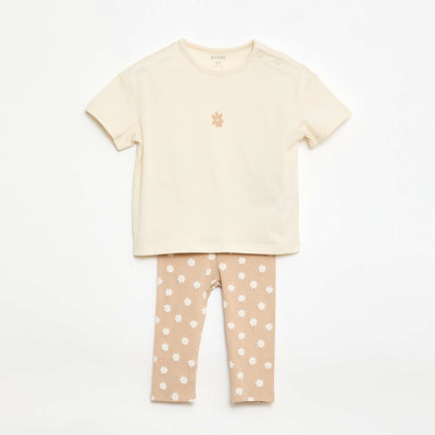 Ensemble 2 pièces T-shirt + legging BEIGE