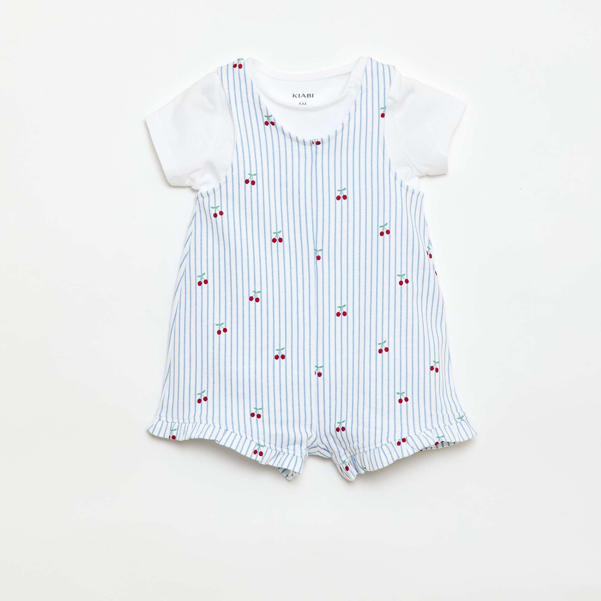 Ensemble 2 pièces T-shirt + combishort BLANC