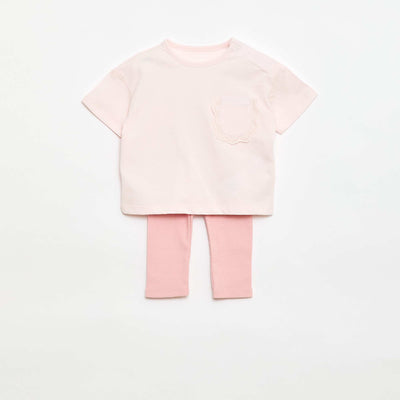 Ensemble 2 pièces T-shirt + legging ROSE
