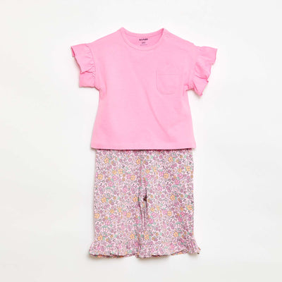 Ensemble t-shirt + pantalon - 2 poches ROSE