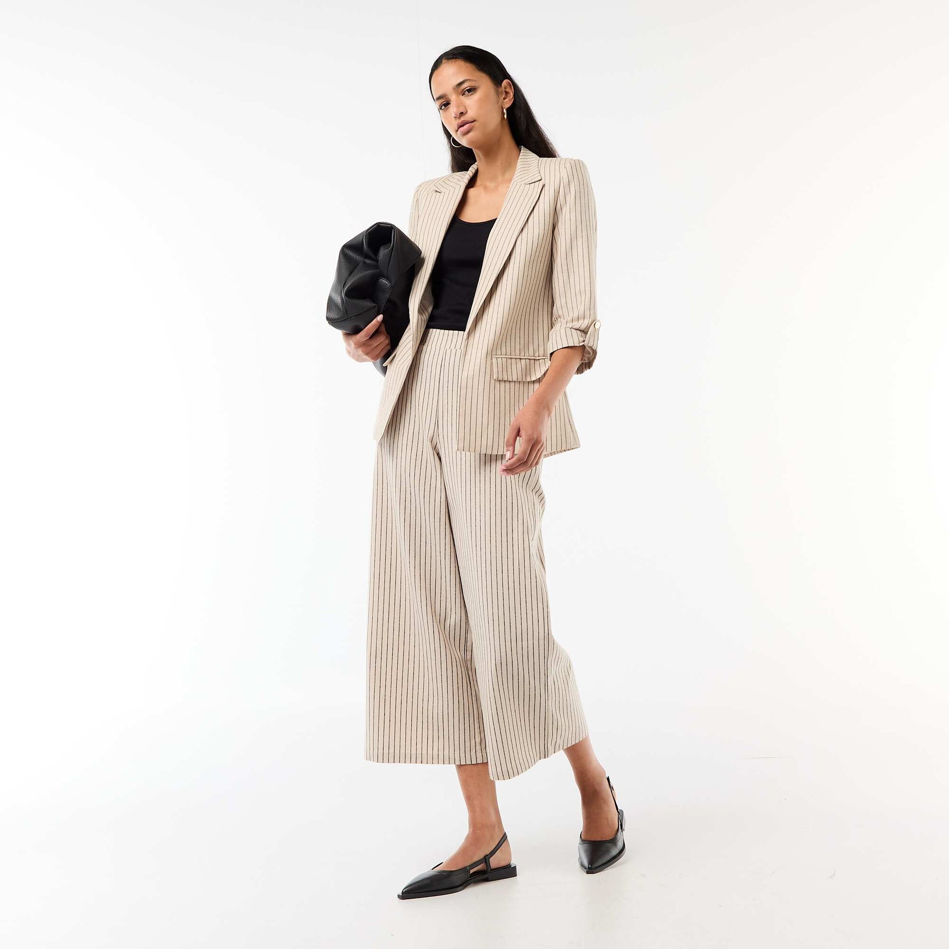 Veste blazer coupe longue BEIGE