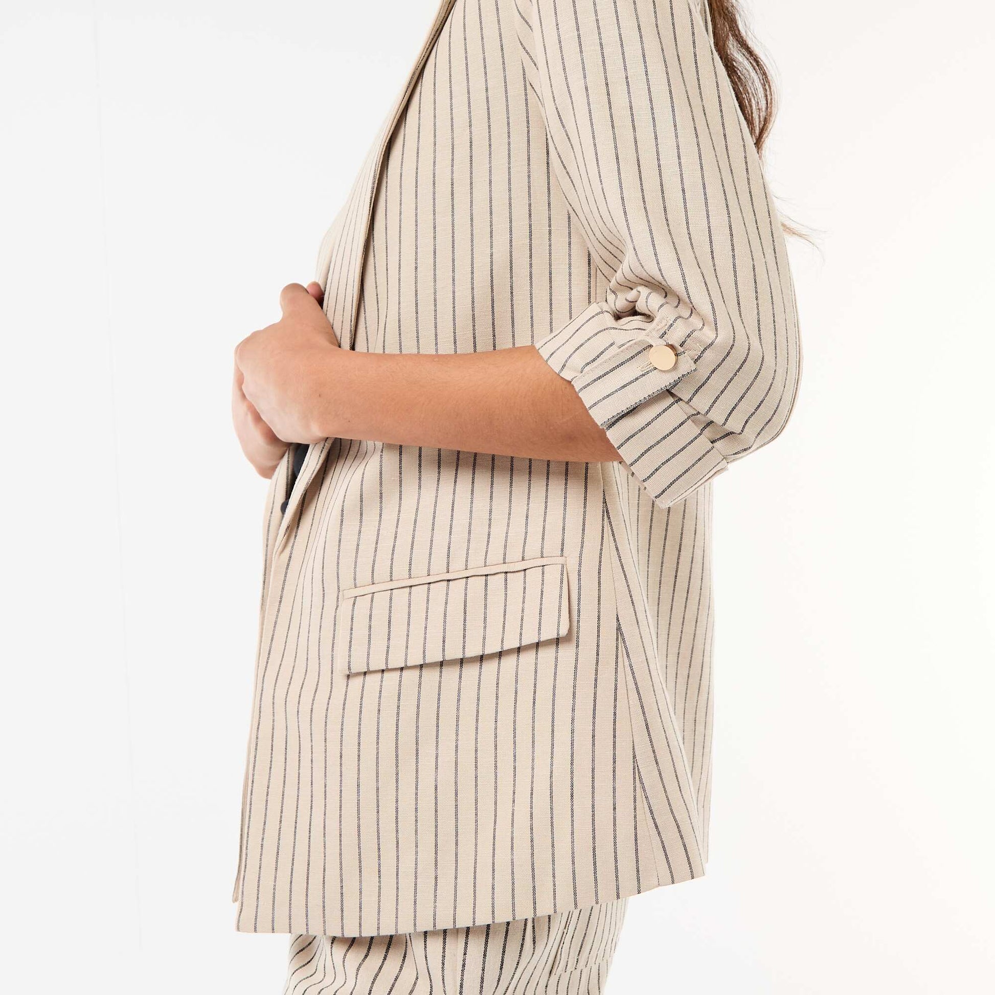 Veste blazer coupe longue BEIGE