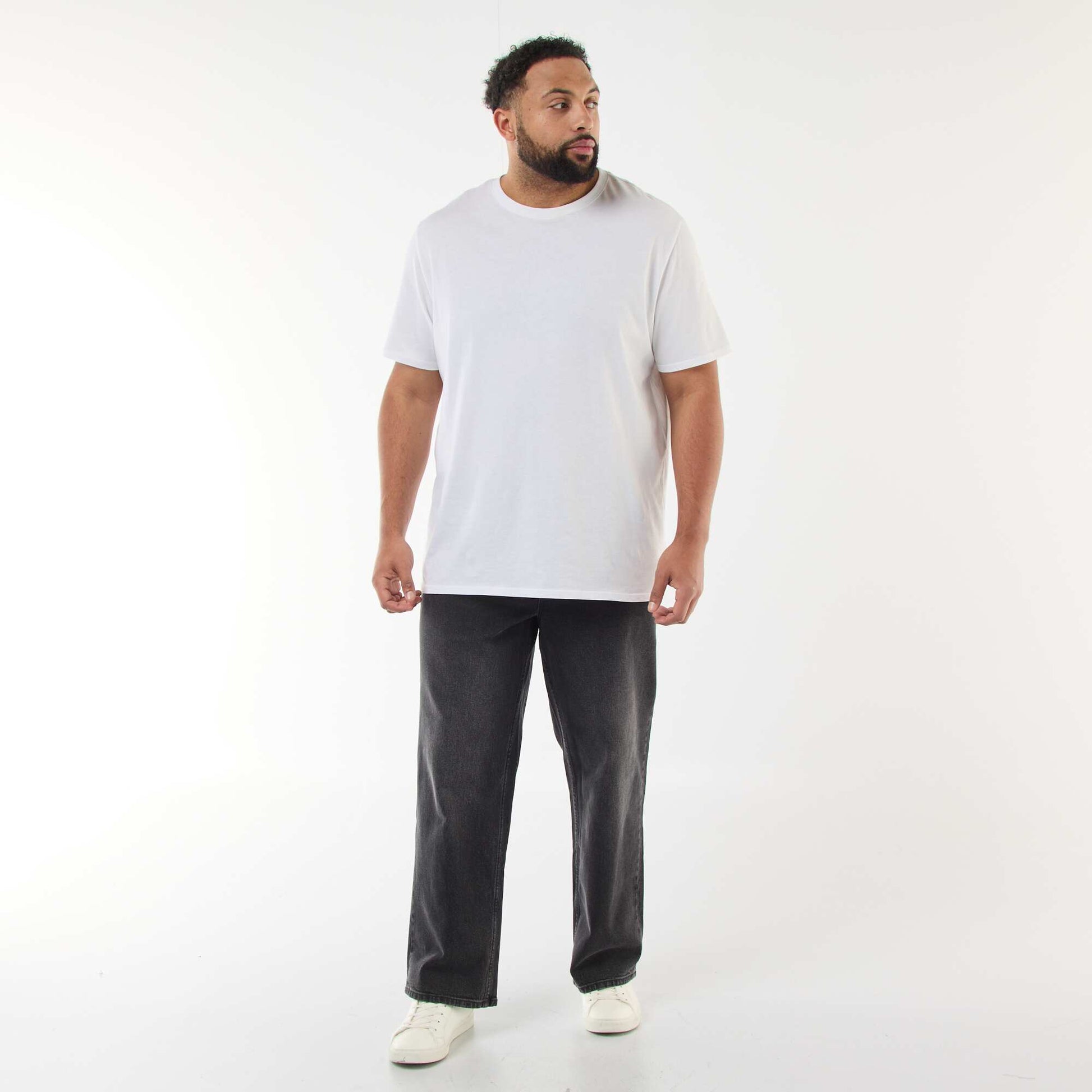 Pantalon denim coupe relaxed fit NOIR