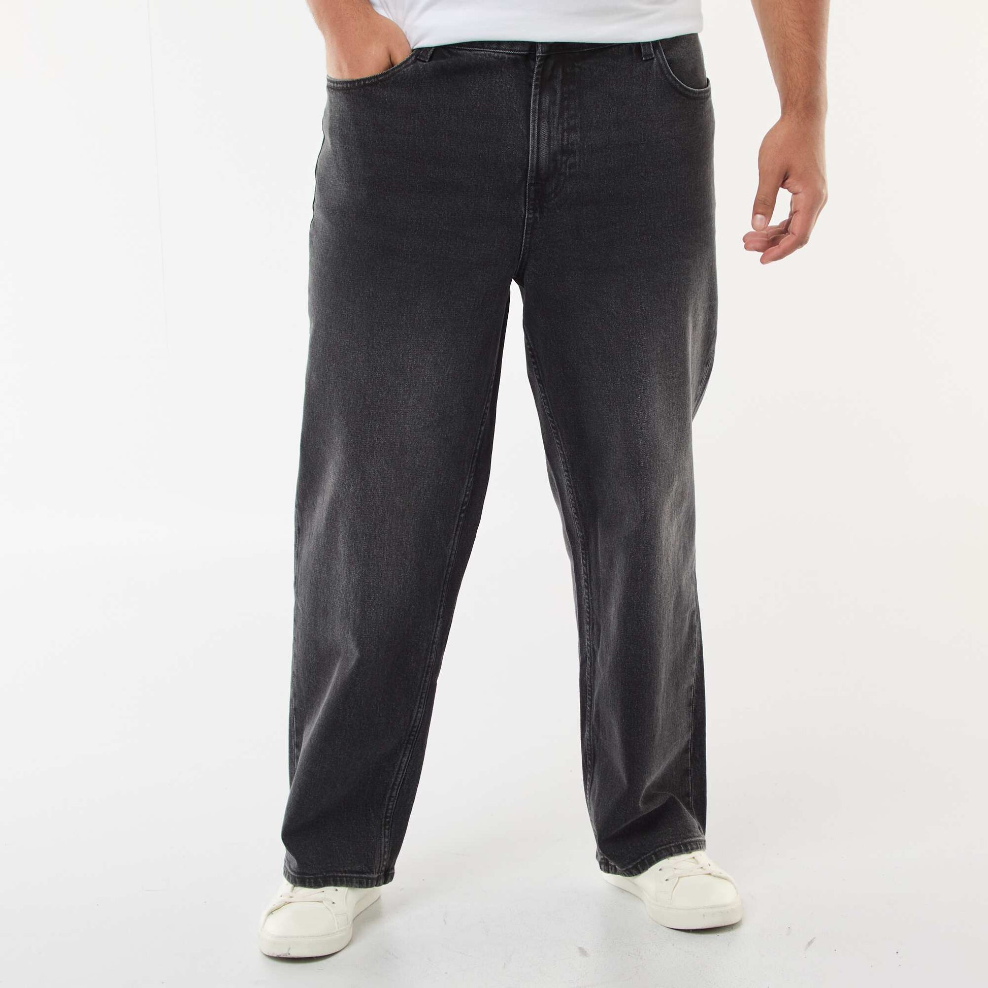 Pantalon denim coupe relaxed fit NOIR