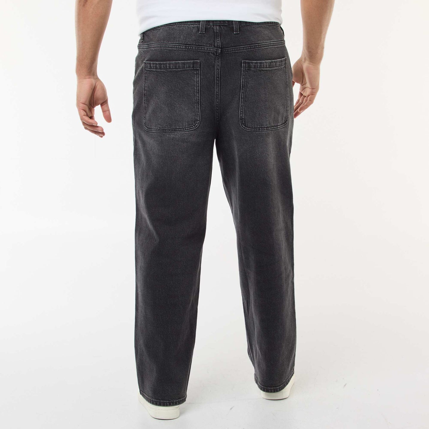 Pantalon denim coupe relaxed fit NOIR