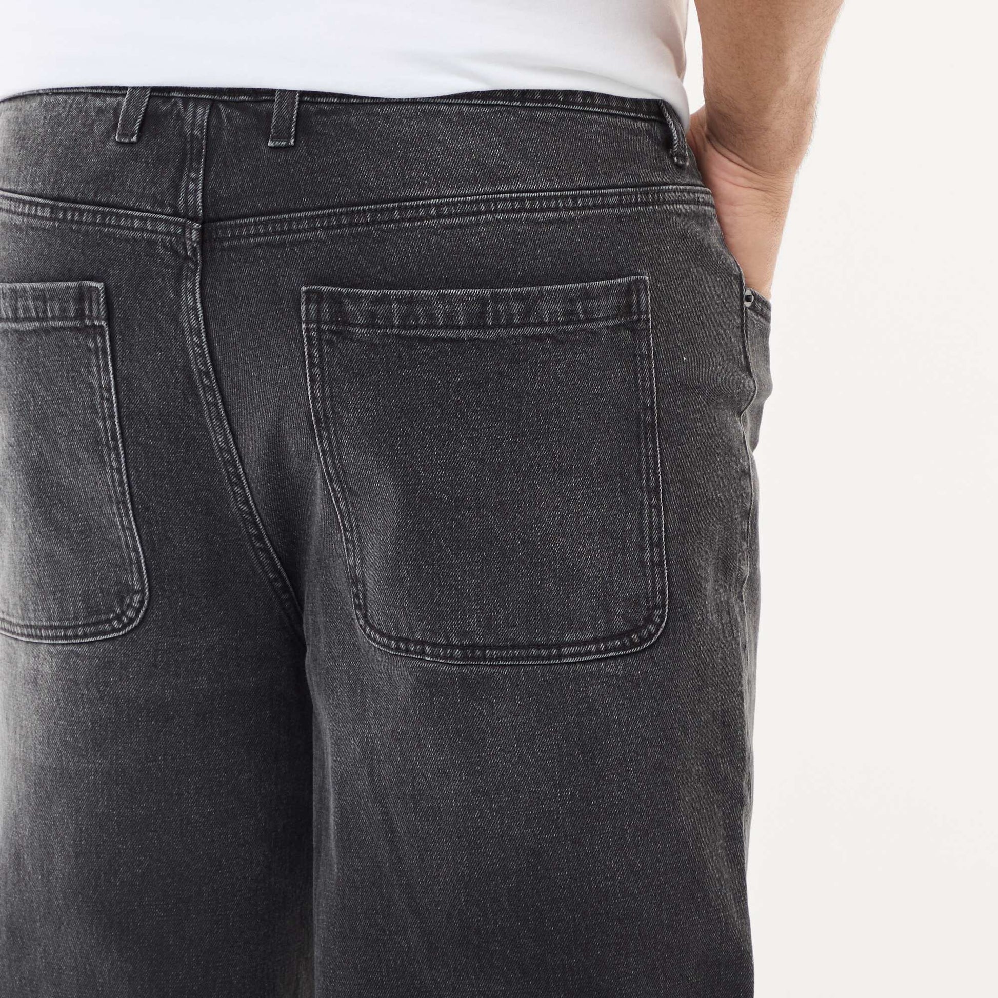 Pantalon denim coupe relaxed fit NOIR