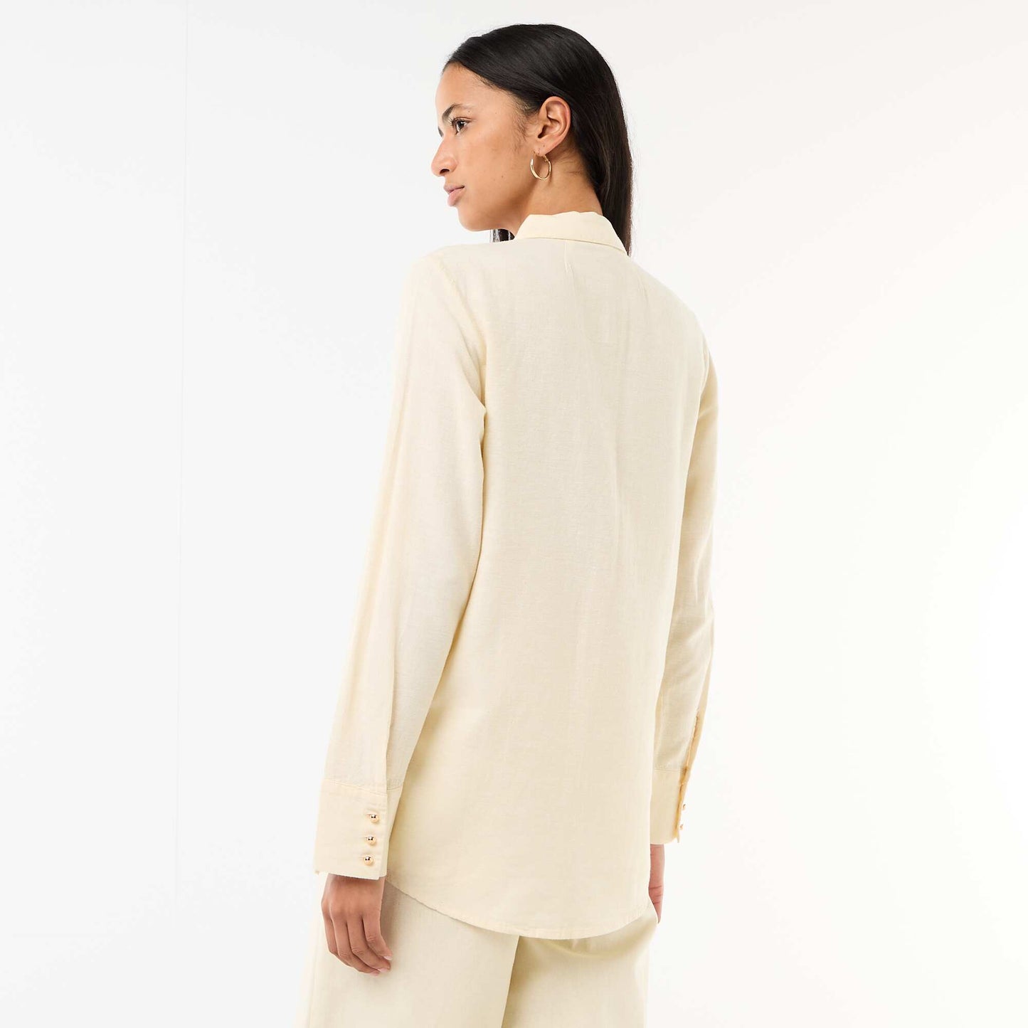 Chemisier avec boutonnage doré BEIGE